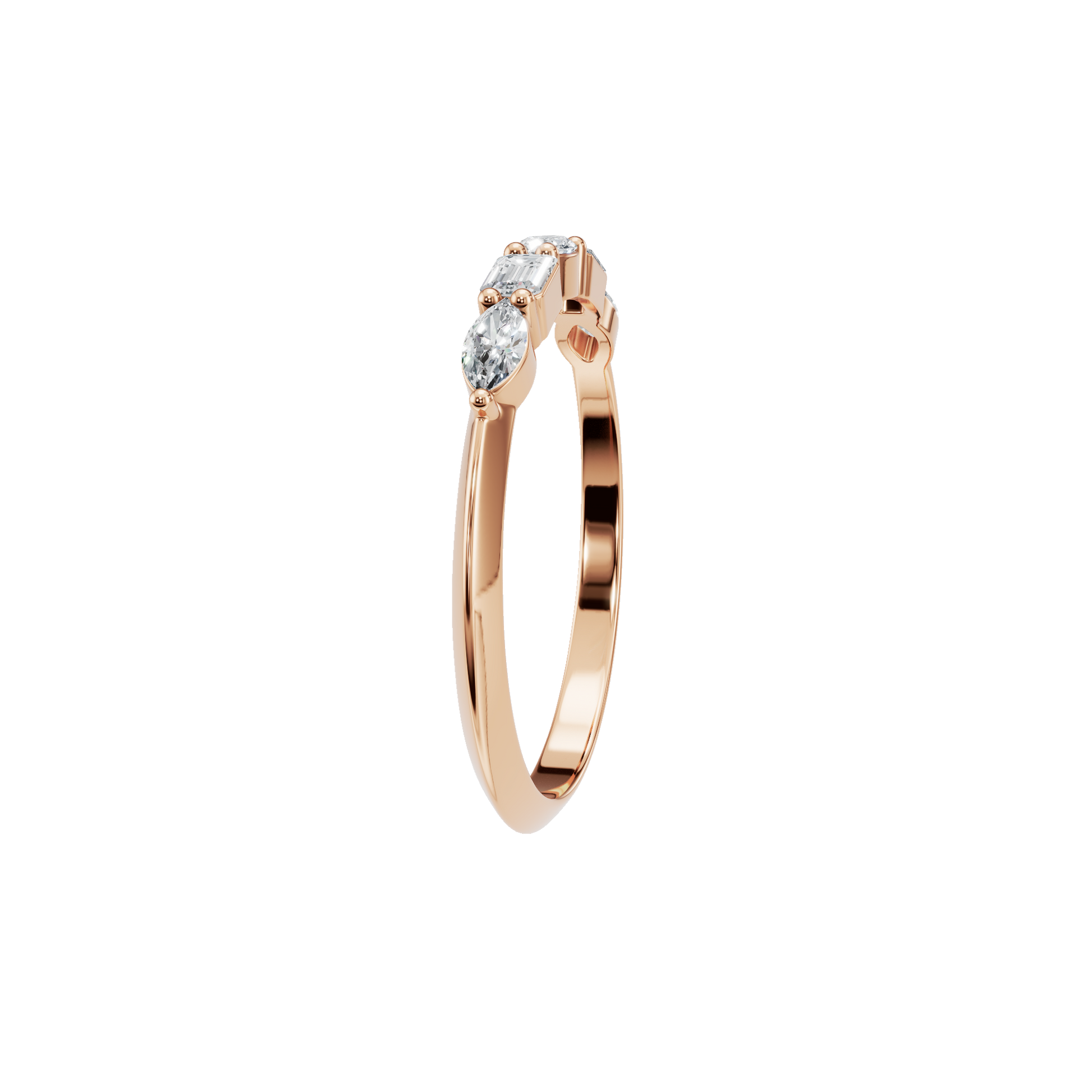 Perfect Promise Gold Lab Grown Diamond Band with Marquise Diamonds