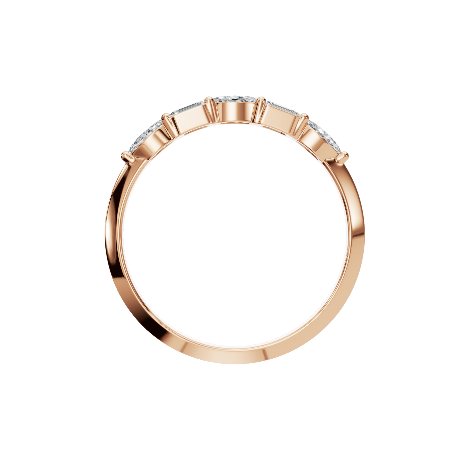 Perfect Promise Gold Lab Grown Diamond Band with Marquise Diamonds