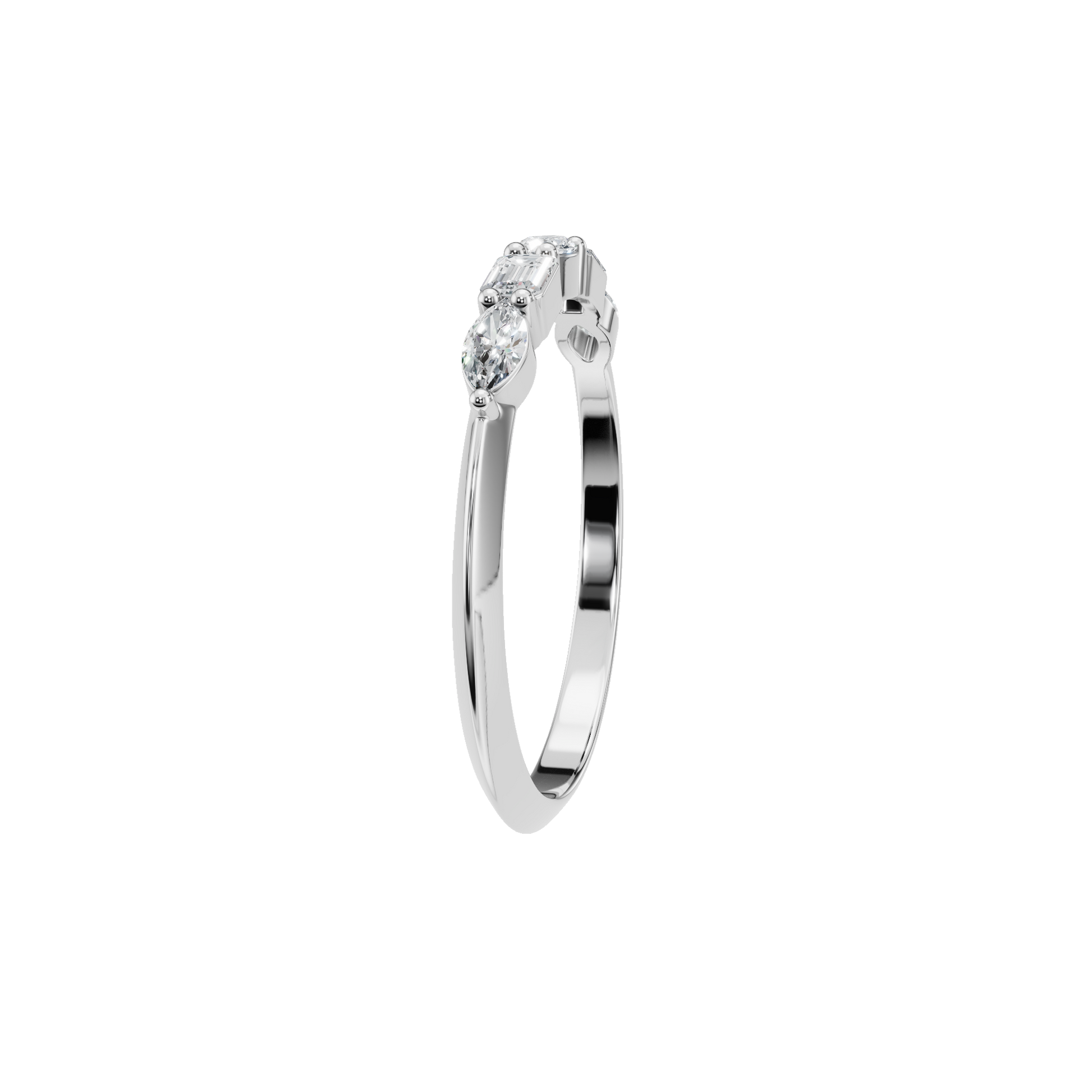 Perfect Promise Gold Lab Grown Diamond Band with Marquise Diamonds