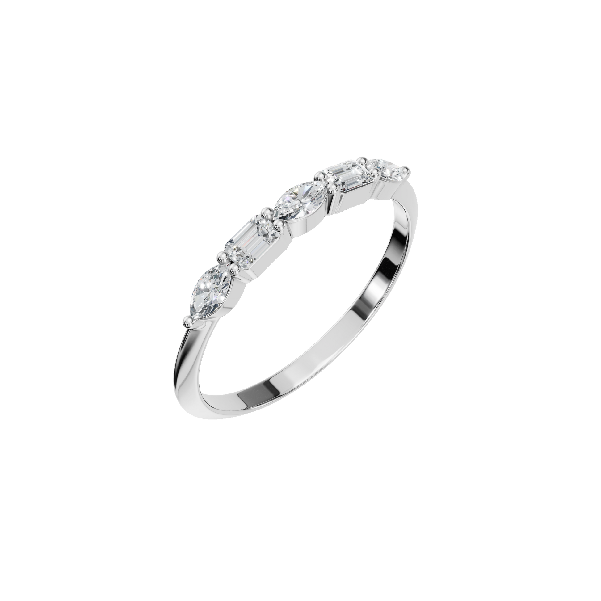 Perfect Promise Gold Lab Grown Diamond Band with Marquise Diamonds