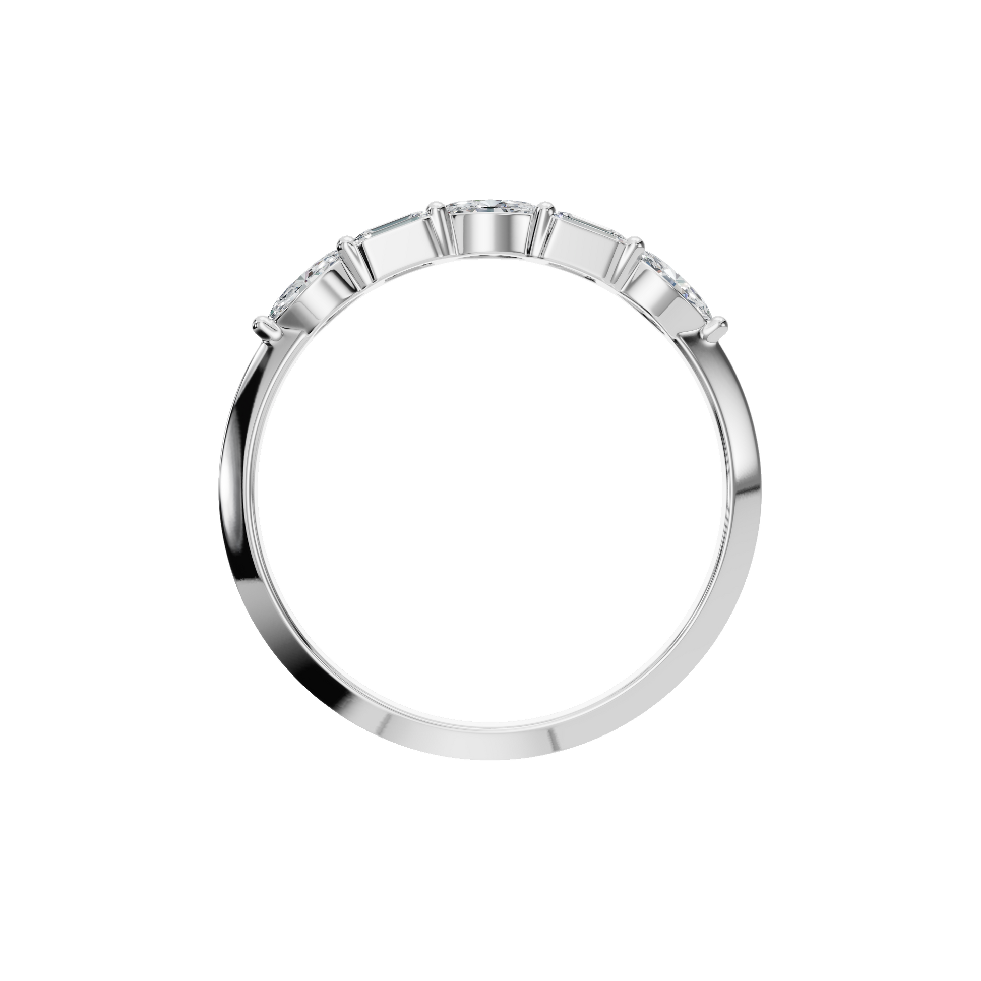 Perfect Promise Gold Lab Grown Diamond Band with Marquise Diamonds