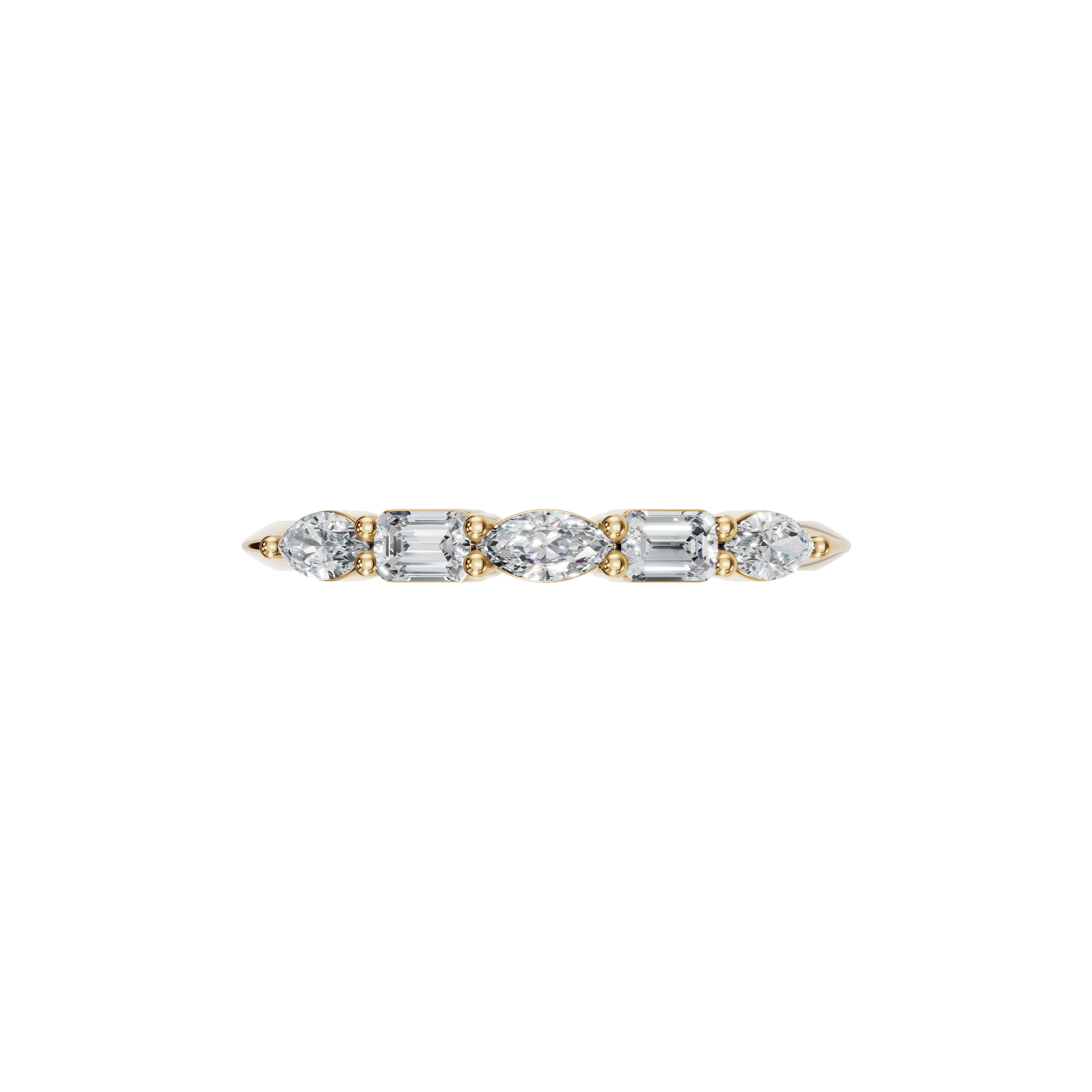 Perfect Promise Gold Lab Grown Diamond Band with Marquise Diamonds