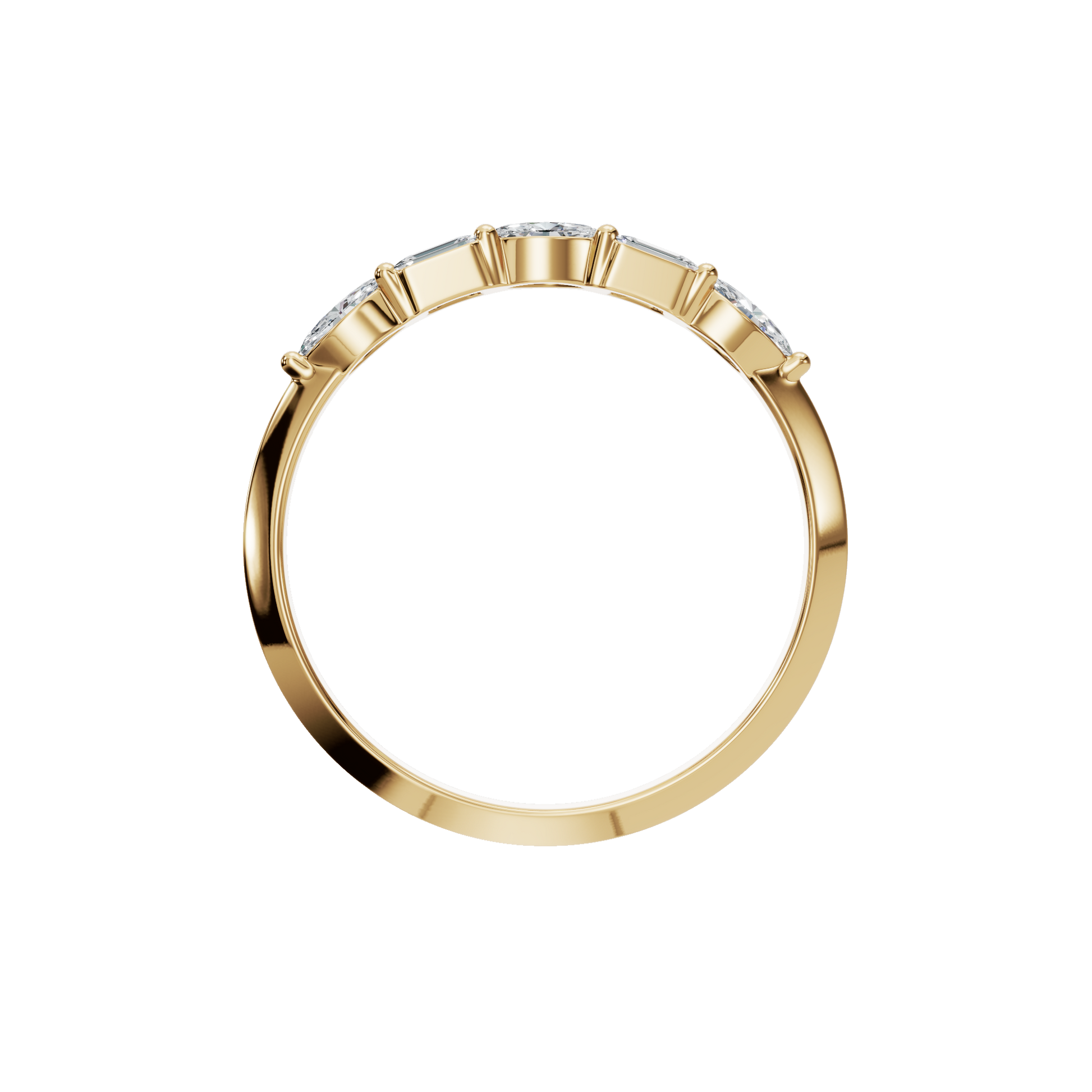 Perfect Promise Gold Lab Grown Diamond Band with Marquise Diamonds