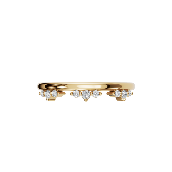 Round Brilliant Diamond Cluster Wedding Band Ring in 14K Yellow Gold