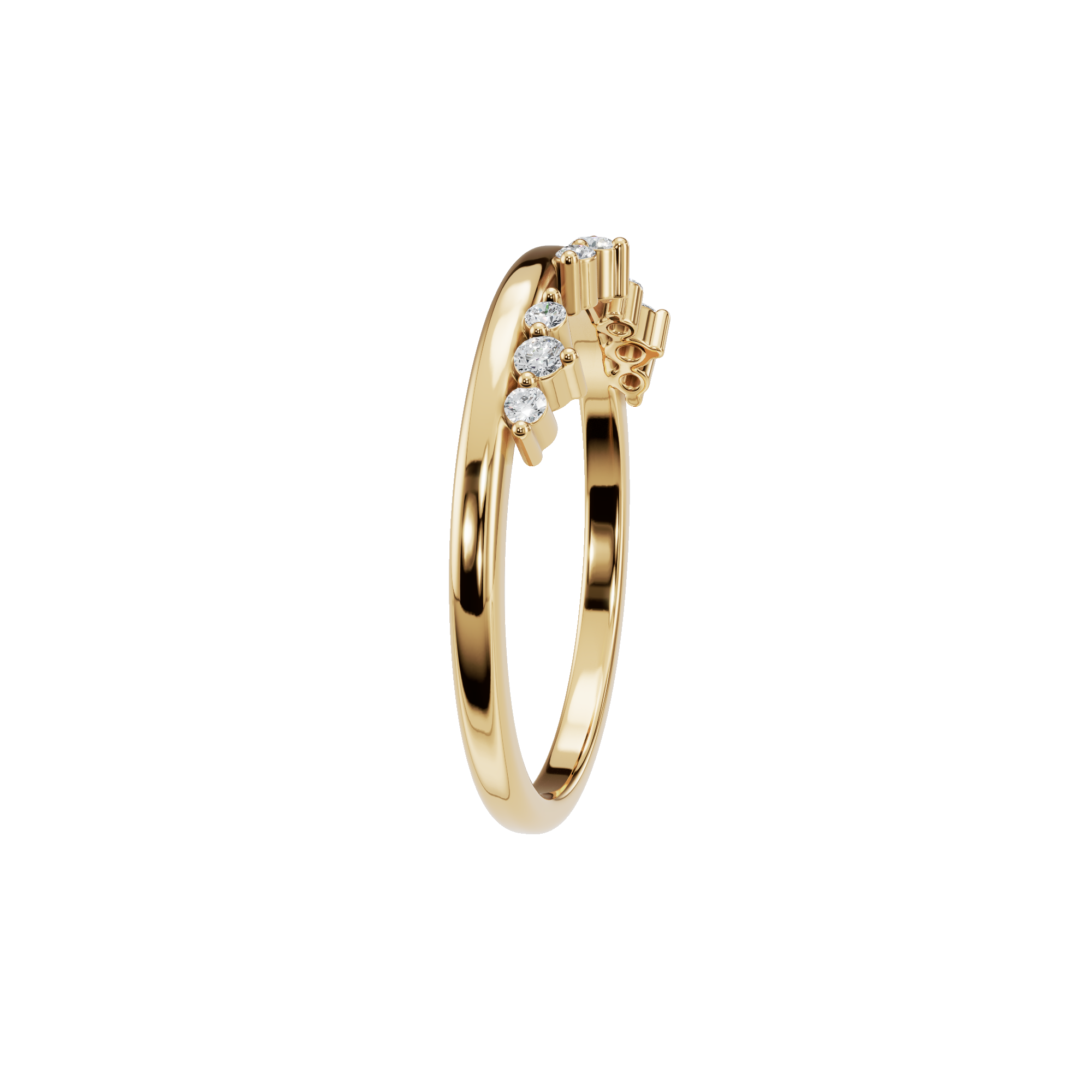Round Diamond Open Wrap Ring in Gold | Modern Minimal Fine Jewelry Ring