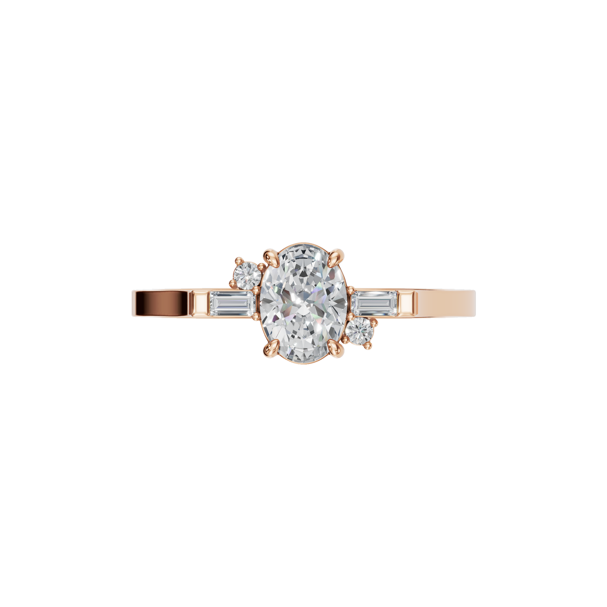 0.50 CTW Three Stone Diamond Ring – Modern Gold Design