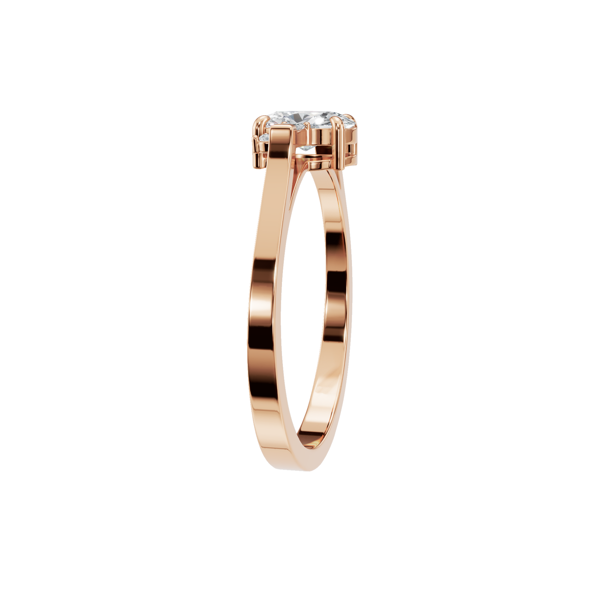 0.50 CTW Three Stone Diamond Ring – Modern Gold Design