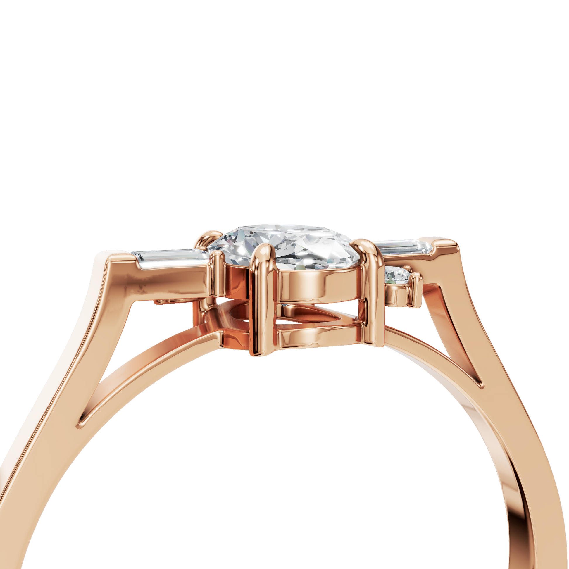 0.50 CTW Three Stone Diamond Ring – Modern Gold Design