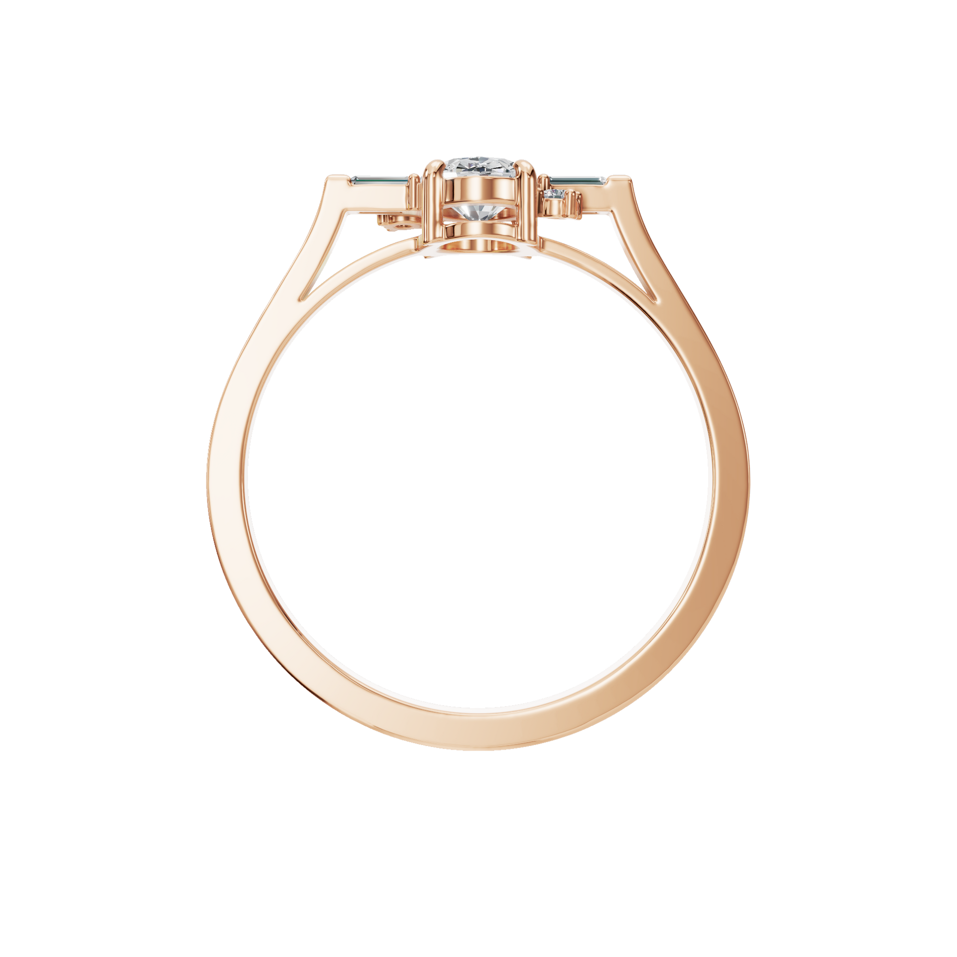 0.50 CTW Three Stone Diamond Ring – Modern Gold Design