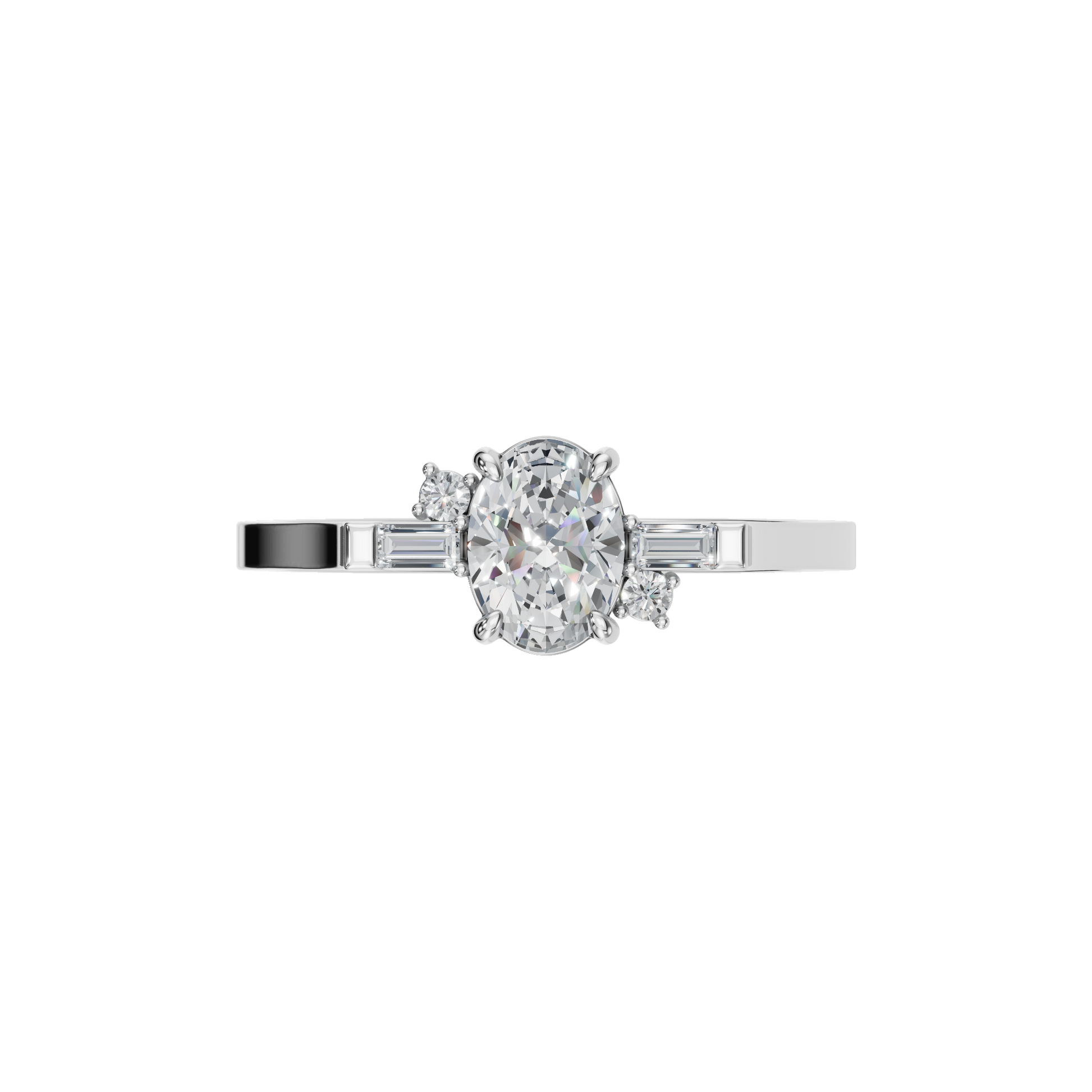 0.50 CTW Three Stone Diamond Ring – Modern Gold Design