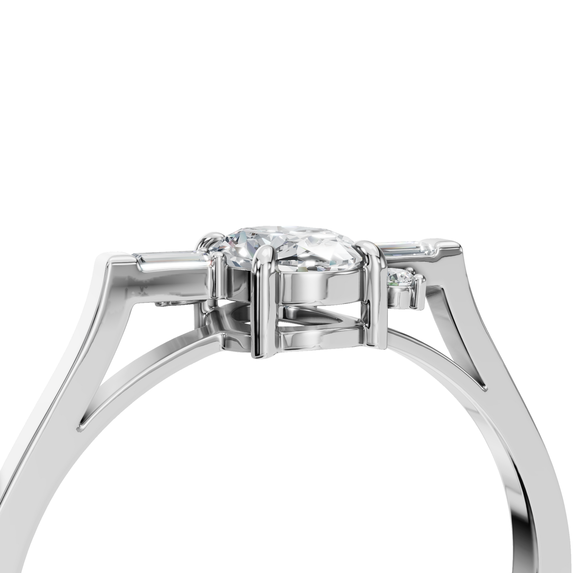 0.50 CTW Three Stone Diamond Ring – Modern Gold Design