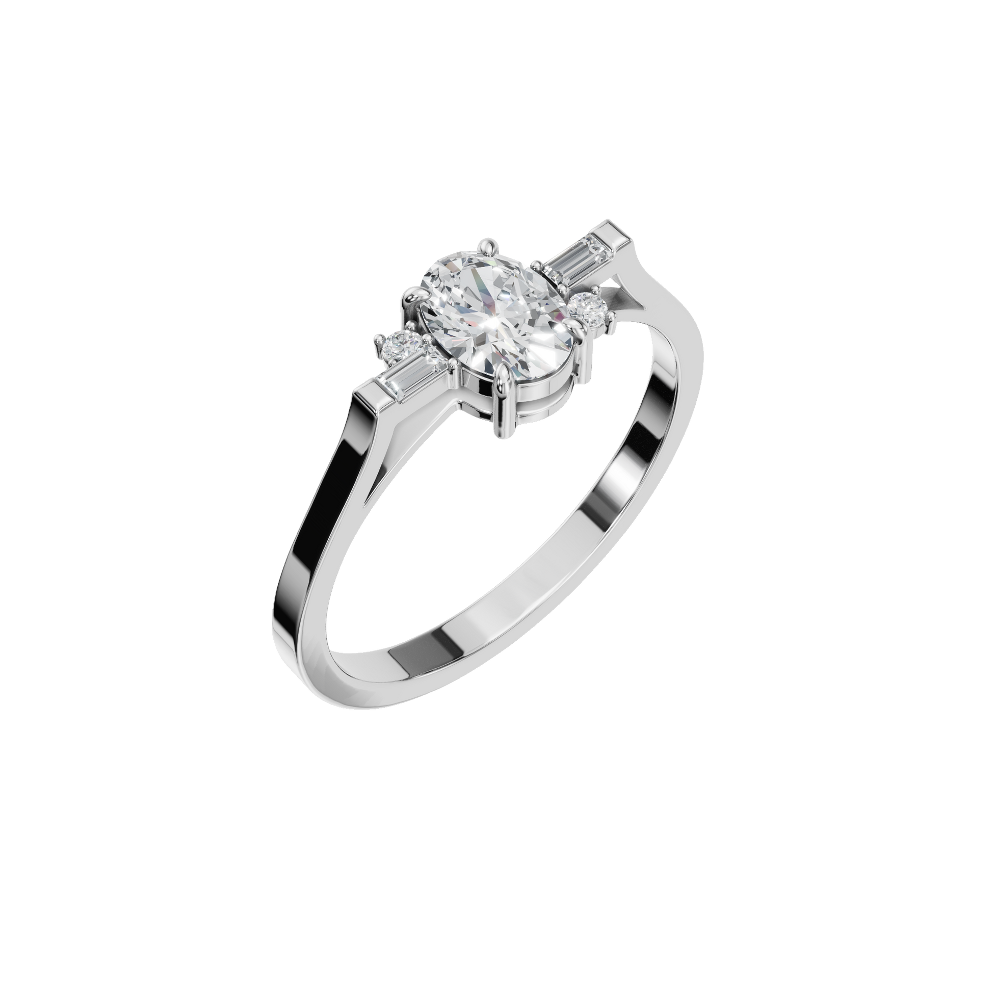 0.50 CTW Three Stone Diamond Ring – Modern Gold Design