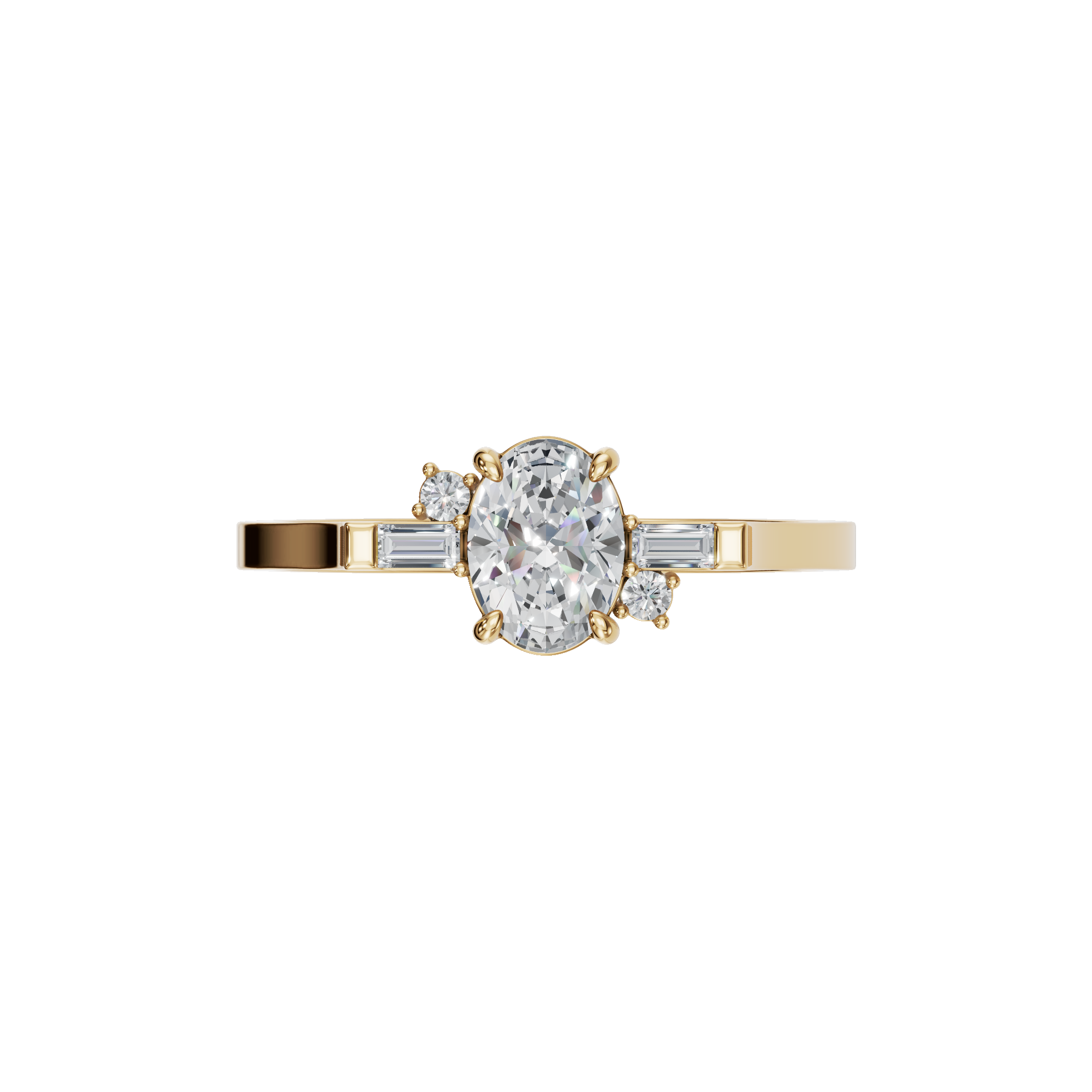 0.50 CTW Three Stone Diamond Ring – Modern Gold Design