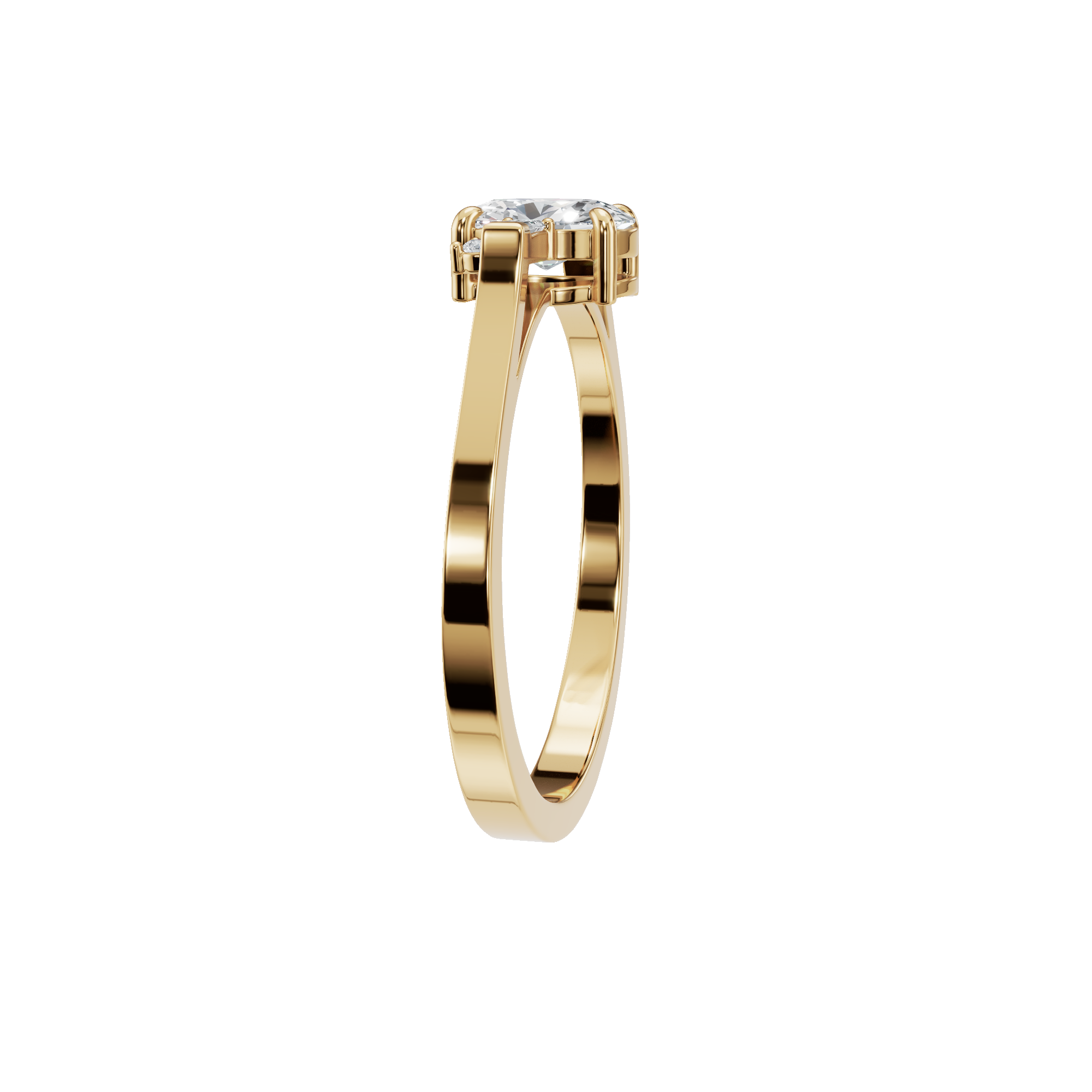 0.50 CTW Three Stone Diamond Ring – Modern Gold Design