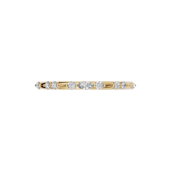 Round & Marquise Diamond Alternating Eternity Band in 14K Yellow Gold