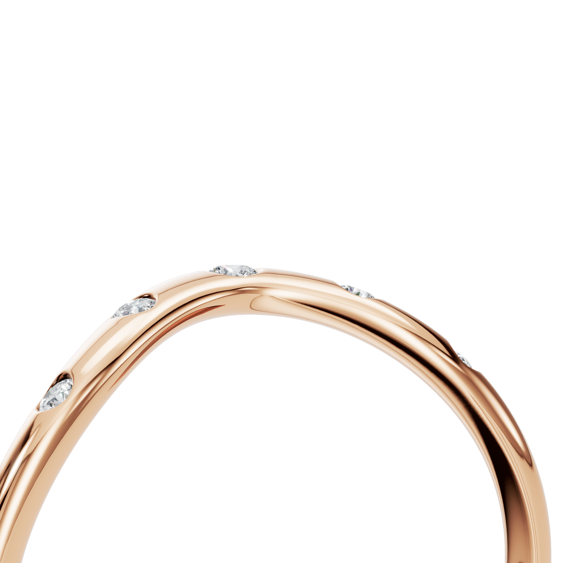 Curved Bezel Diamond Band for Women