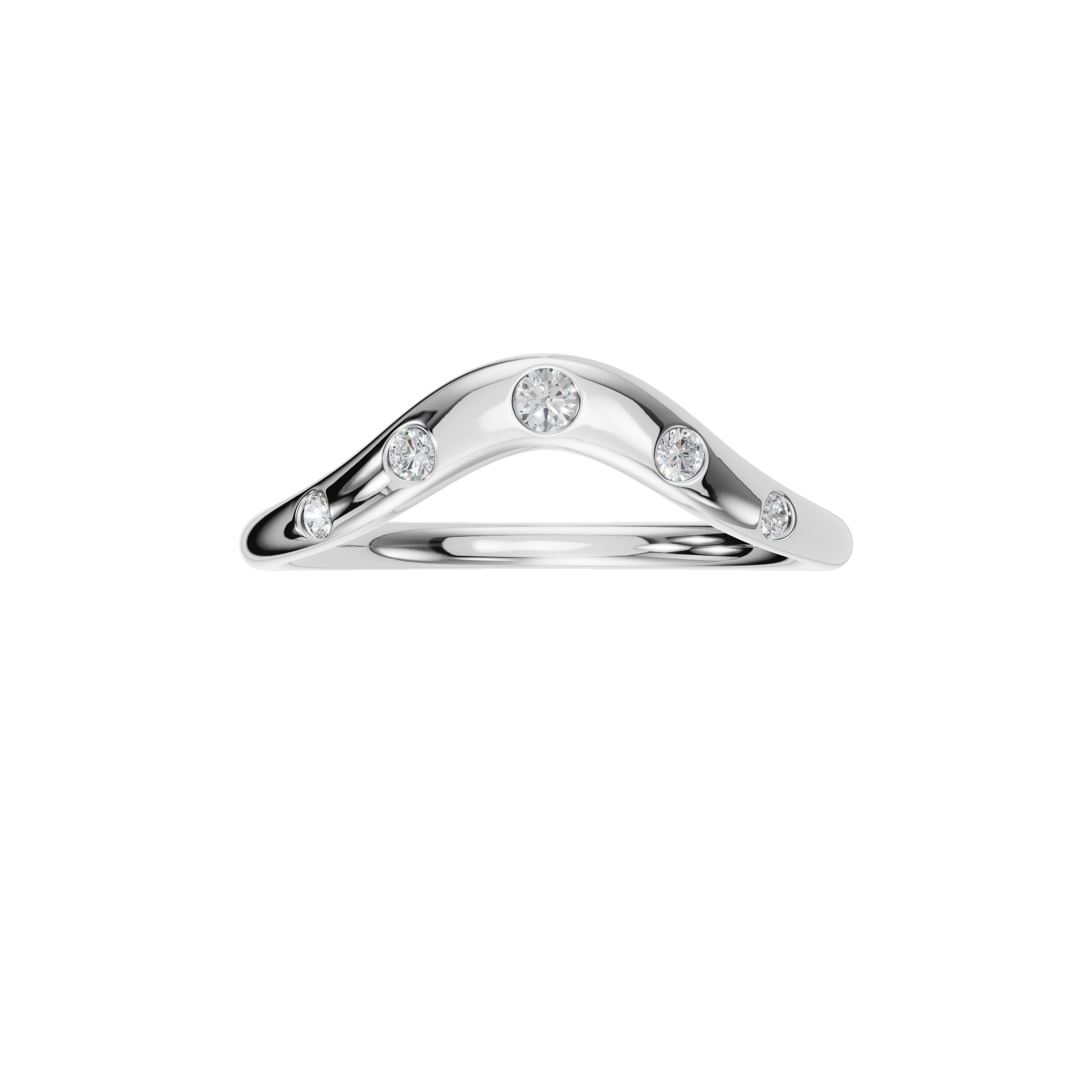 Curved Bezel Diamond Band for Women