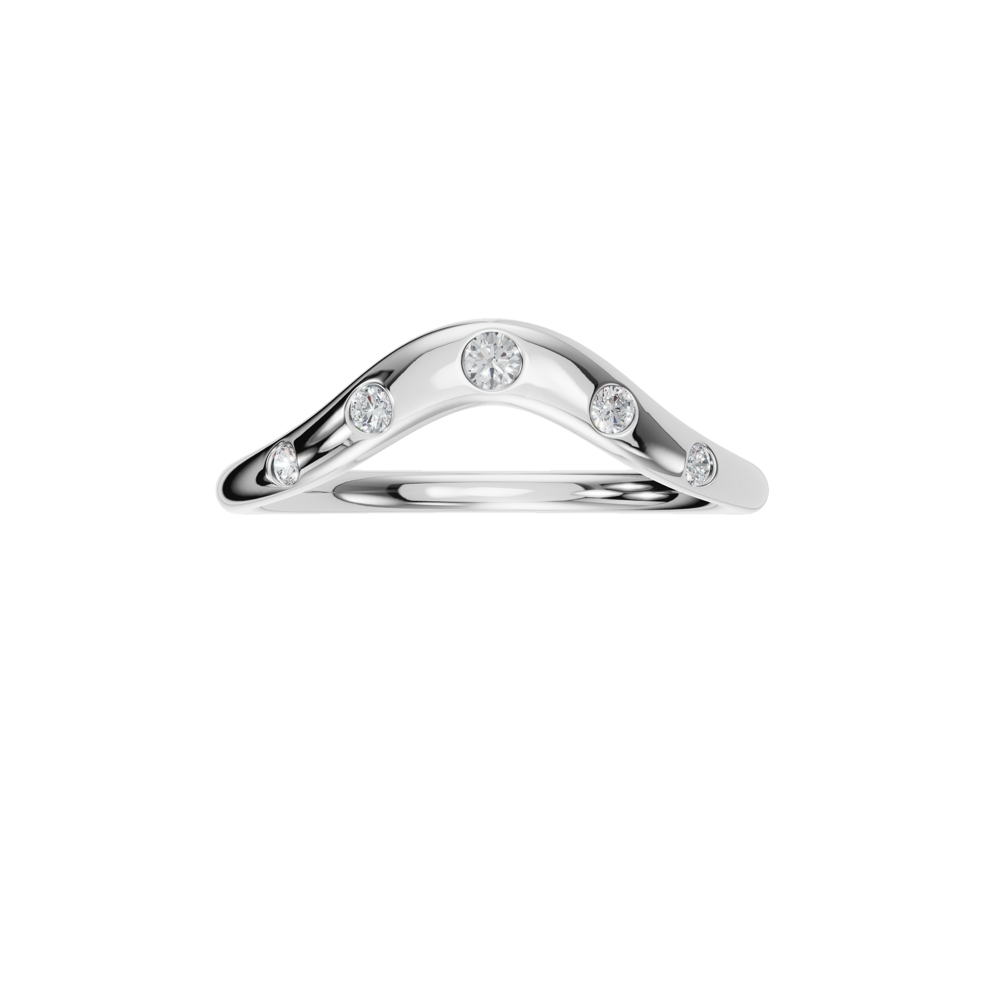 Curved Bezel Diamond Band for Women