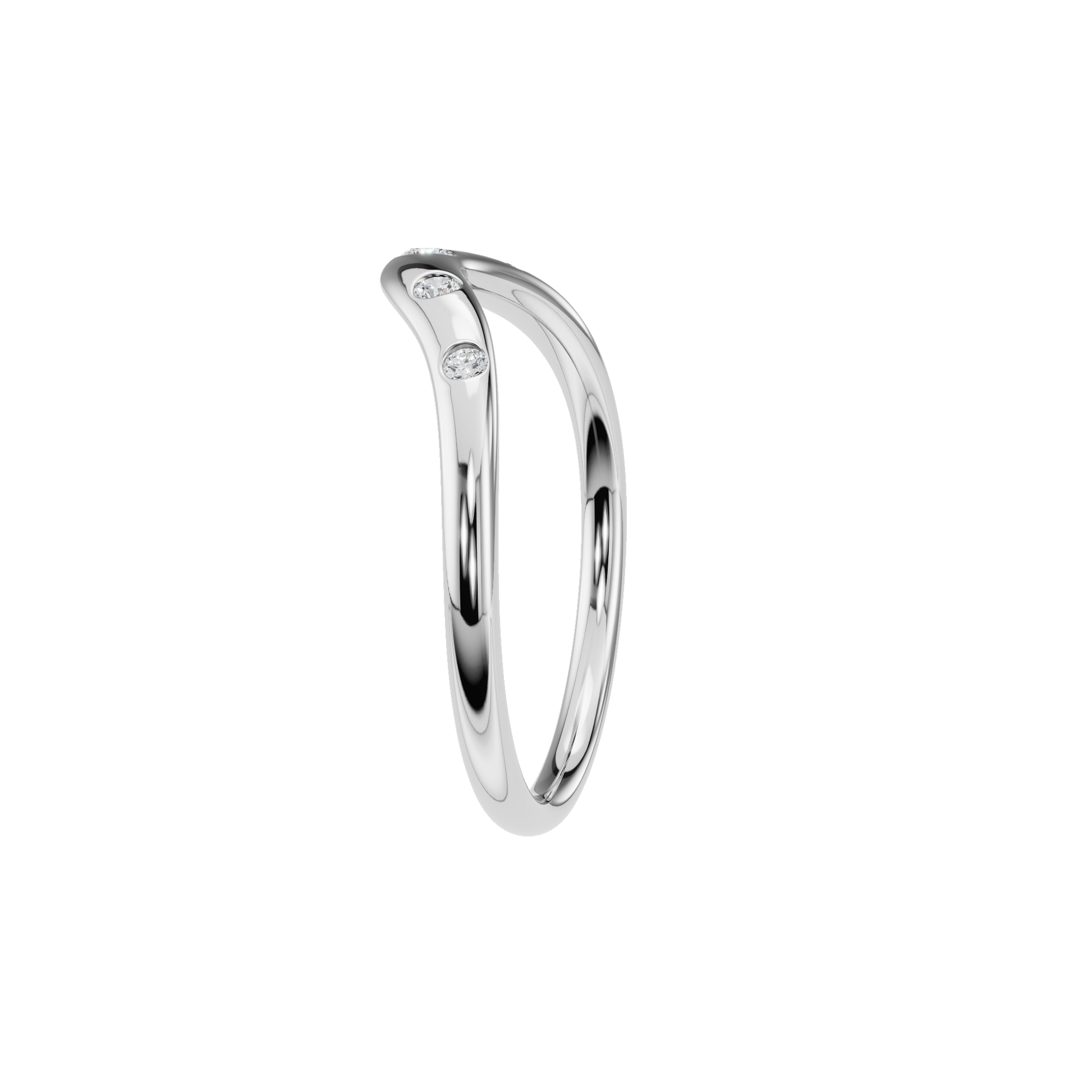 Curved Bezel Diamond Band for Women