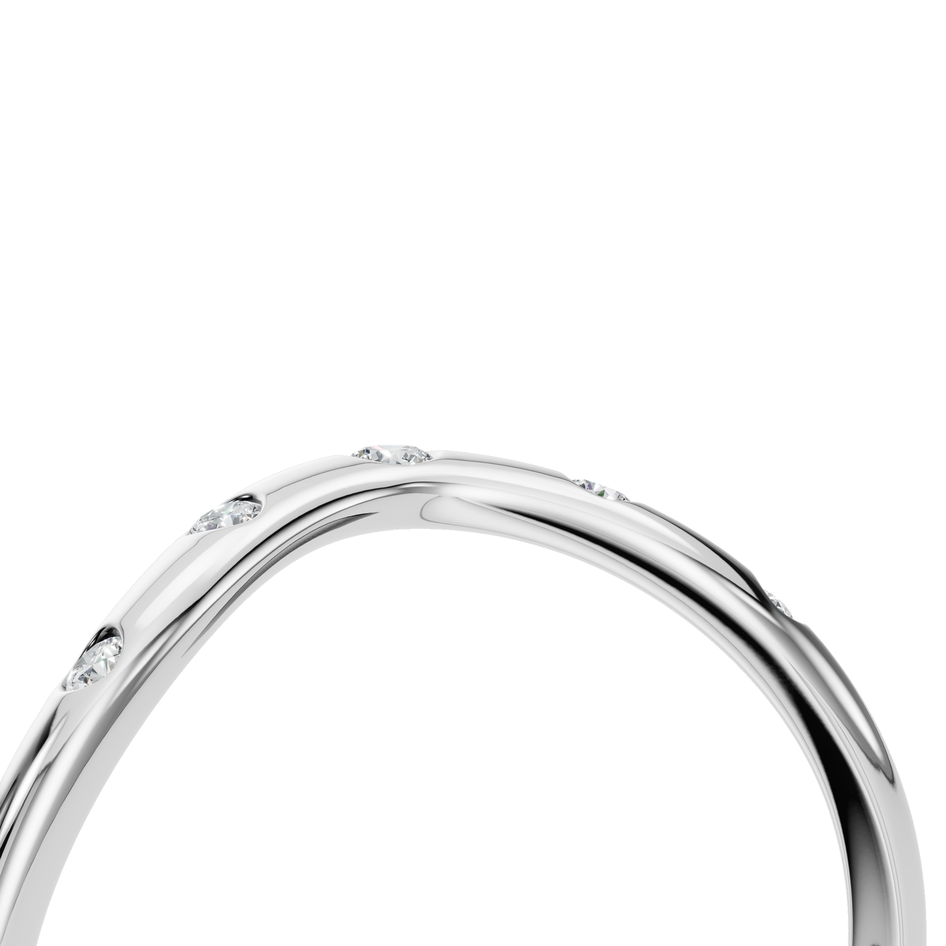 Curved Bezel Diamond Band for Women