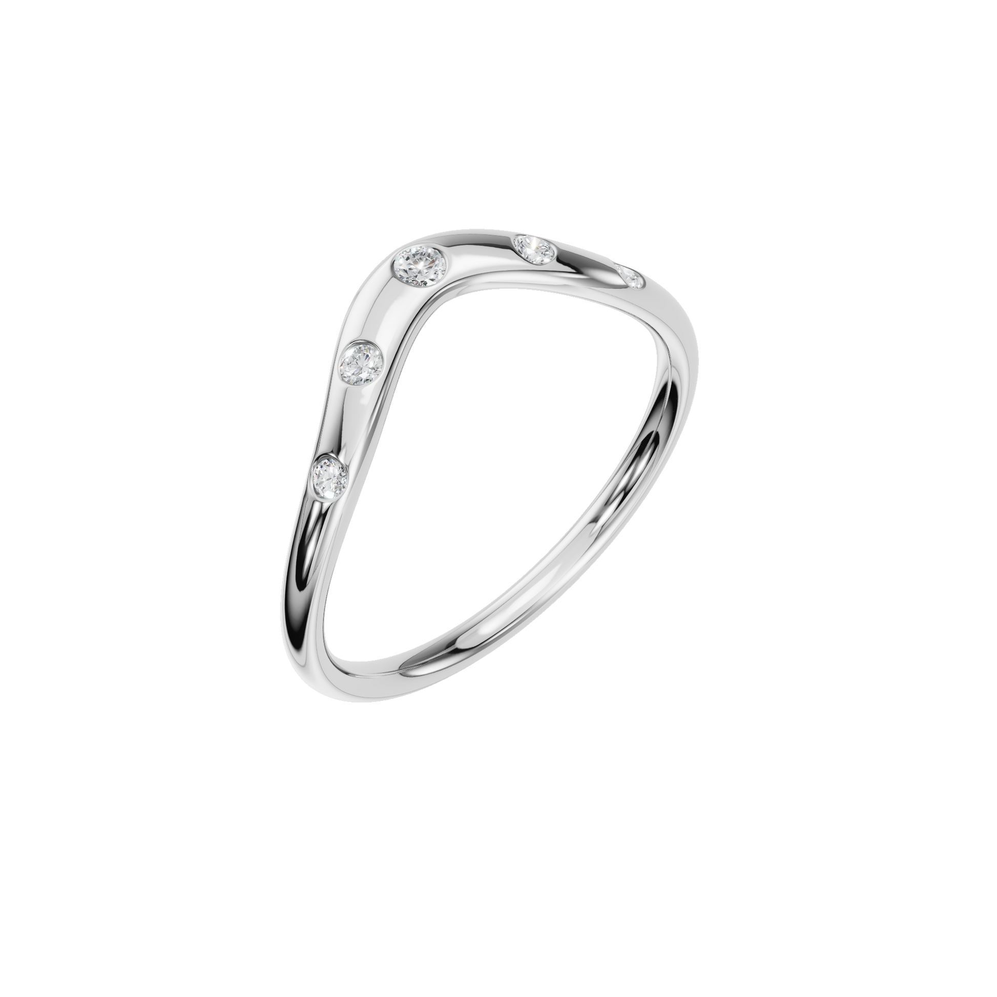 Curved Bezel Diamond Band for Women
