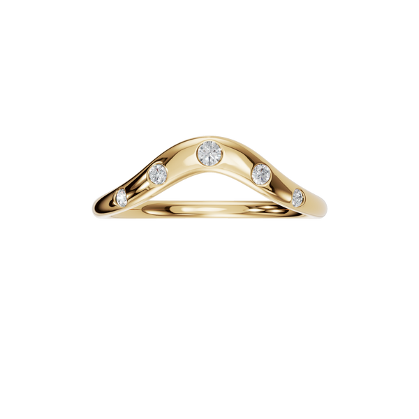 Minimalist Contour Curved Wedding Band in 14K Yellow Gold