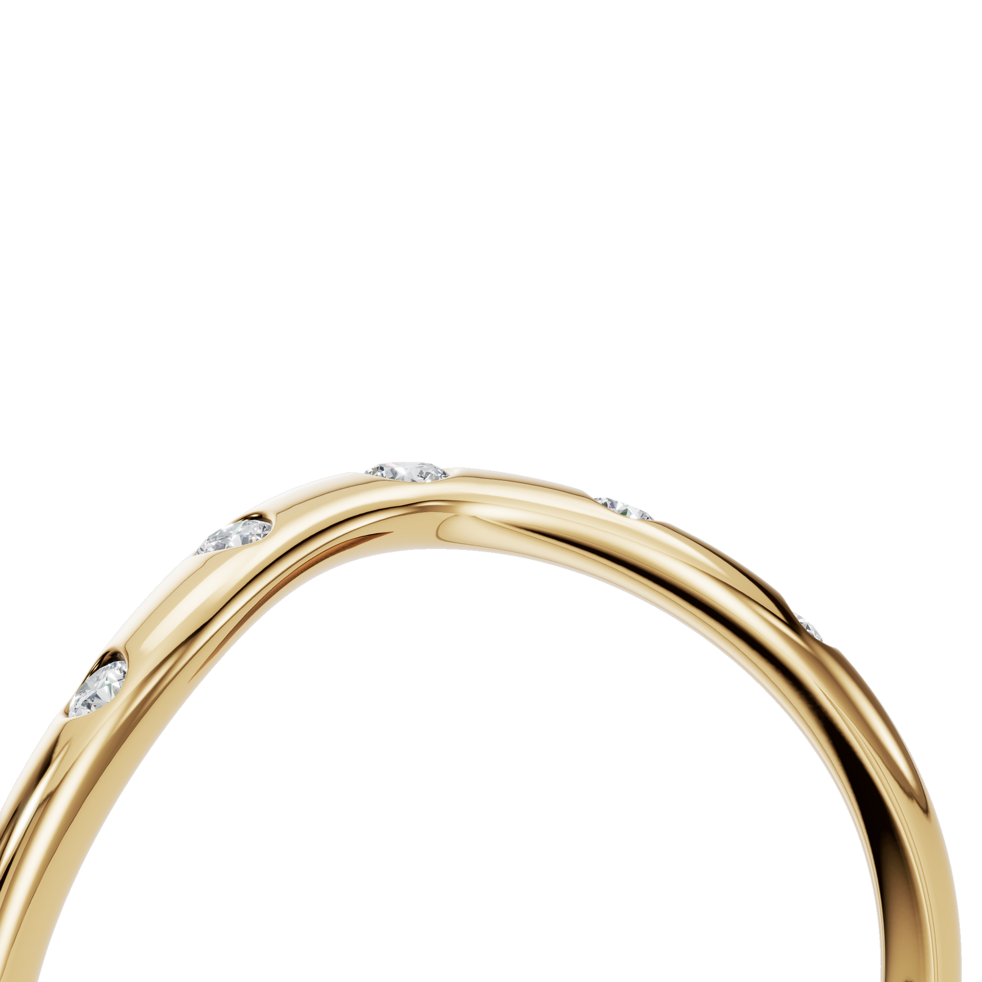 Curved Bezel Diamond Band for Women