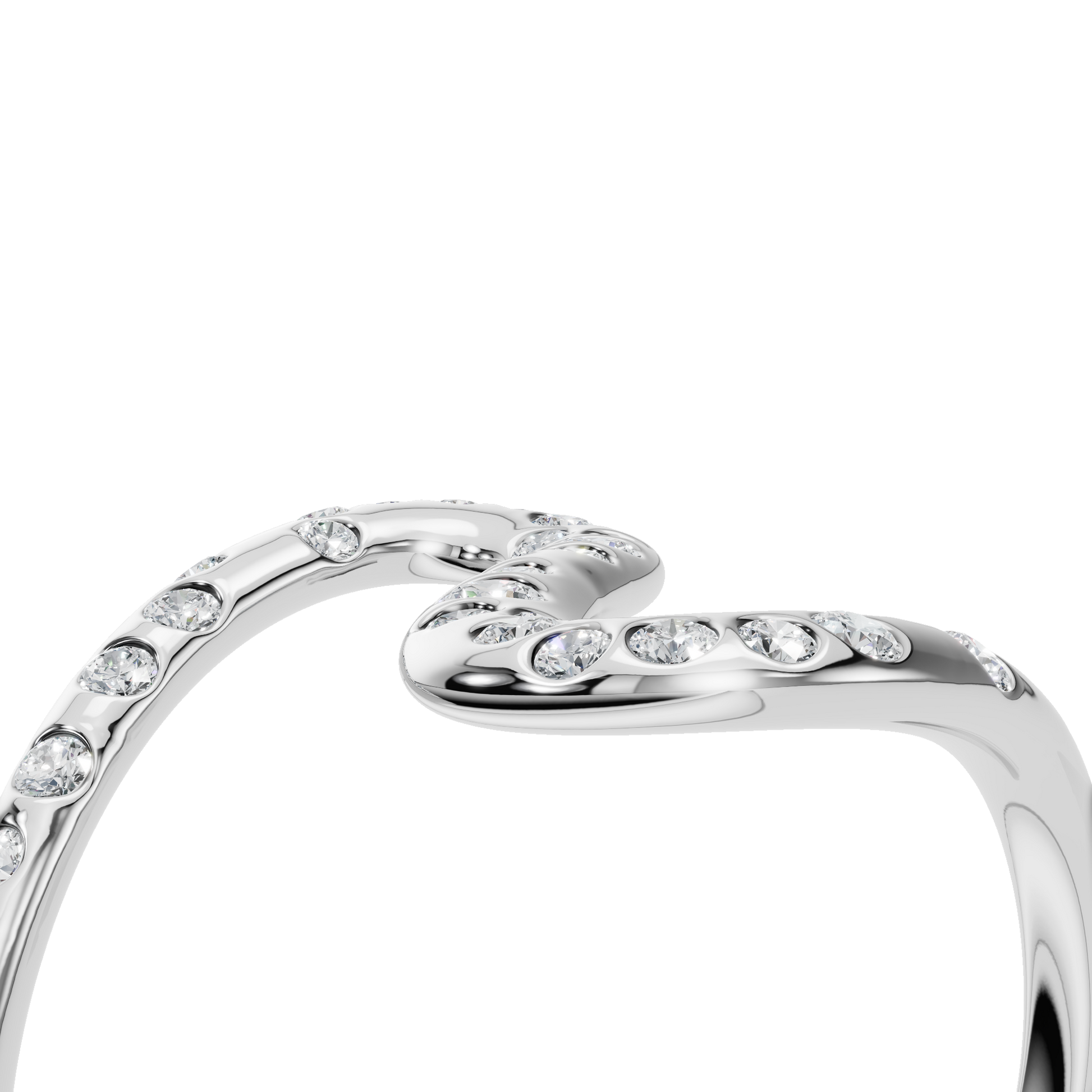 0.30Ct Round Diamond Wave Ring in Gold | Modern Open Statement Ring
