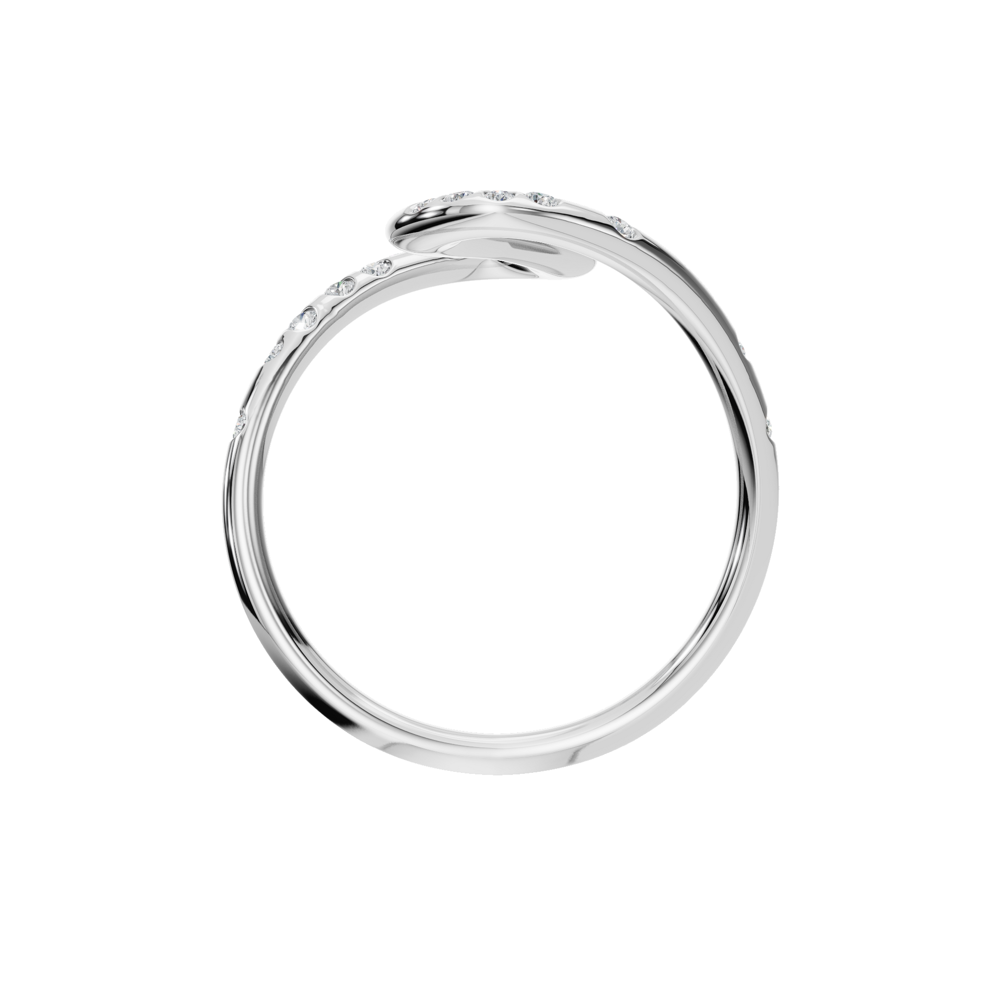 0.30Ct Round Diamond Wave Ring in Gold | Modern Open Statement Ring