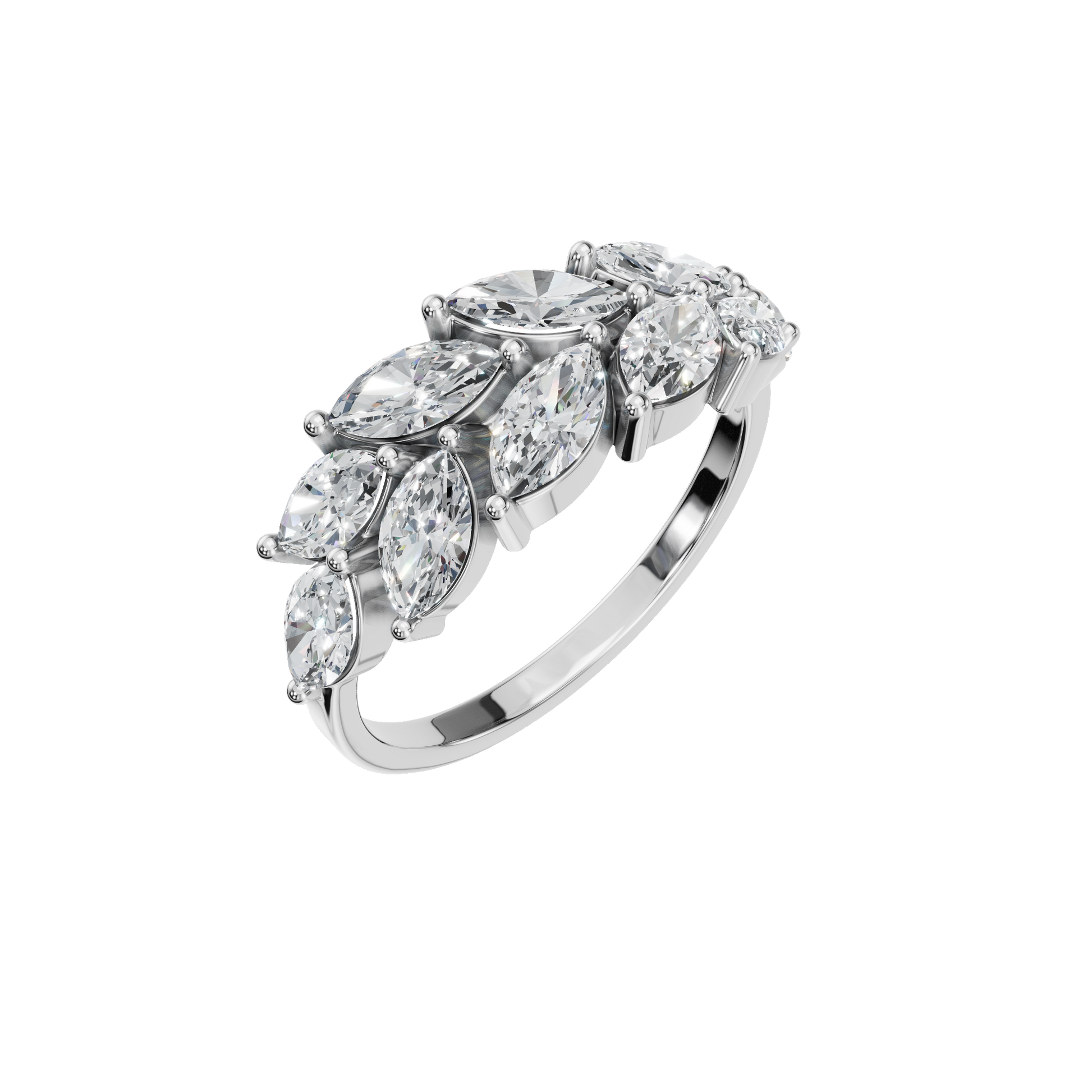 1.83Ct Marquise & Princess Diamond Statement Ring in Gold | Luxury Fine Jewelry Ring