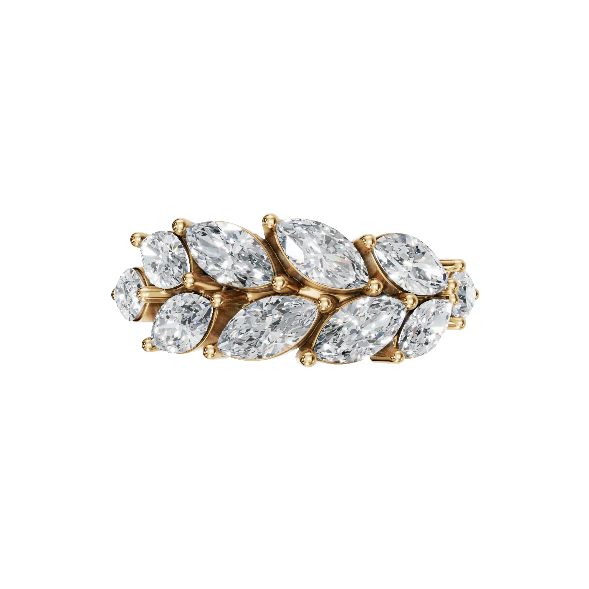 1.83Ct Marquise & Princess Diamond Statement Ring in Gold | Luxury Fine Jewelry Ring