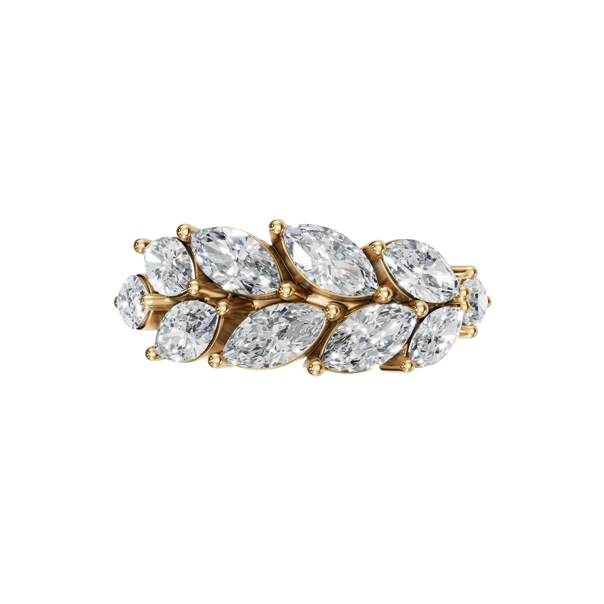 1.83Ct Marquise & Princess Diamond Statement Ring in Gold | Luxury Fine Jewelry Ring