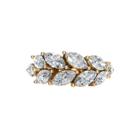 Marquise & pear Diamond Statement Ring in Gold