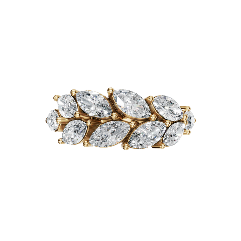 Marquise & pear Diamond Statement Ring in Gold