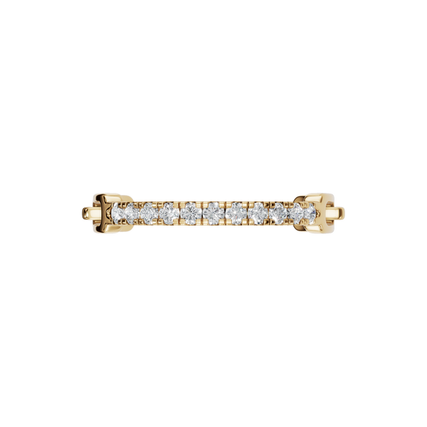 Round Brilliant Lab Diamond Link Ring in 14K Yellow Gold