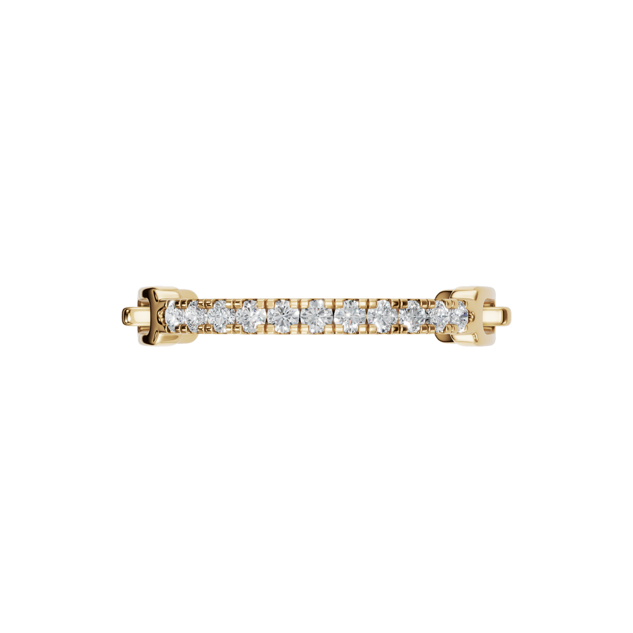 Round Brilliant Diamond Link Ring in Gold