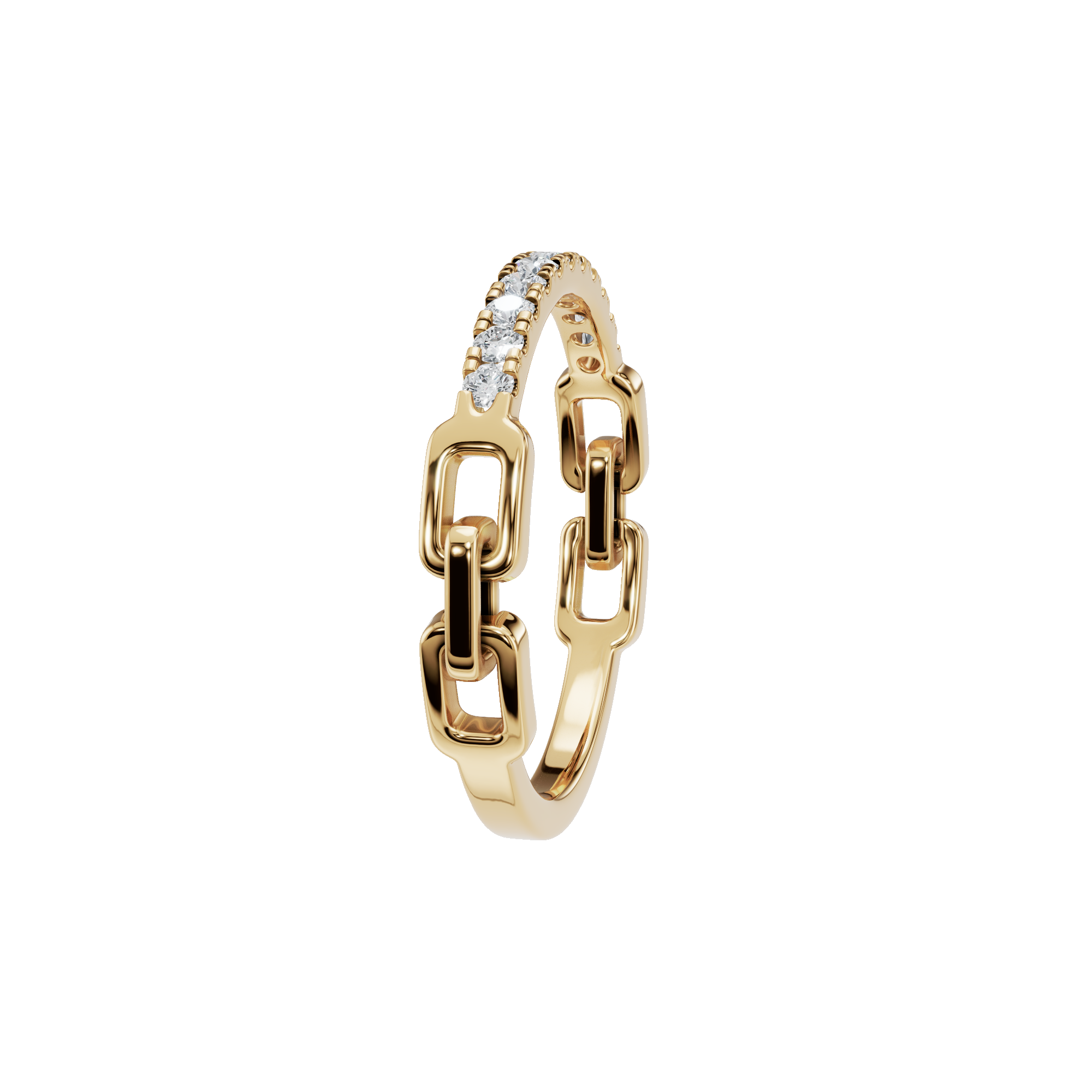 Round Diamond Knot Ring in Gold | Elegant Pave Diamond Statement Ring