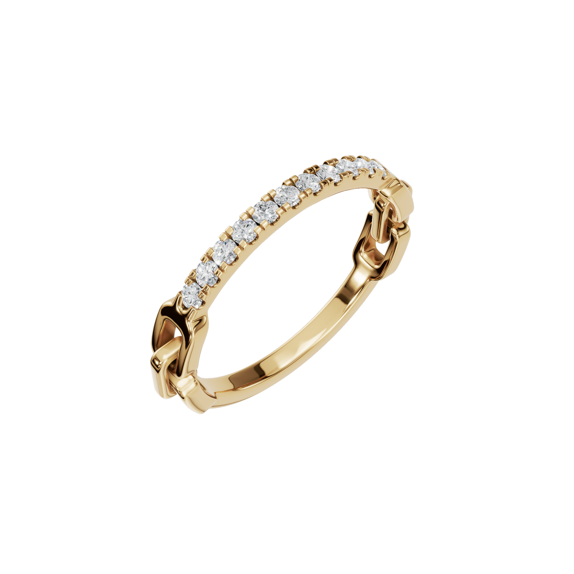 Round Diamond Knot Ring in Gold | Elegant Pave Diamond Statement Ring
