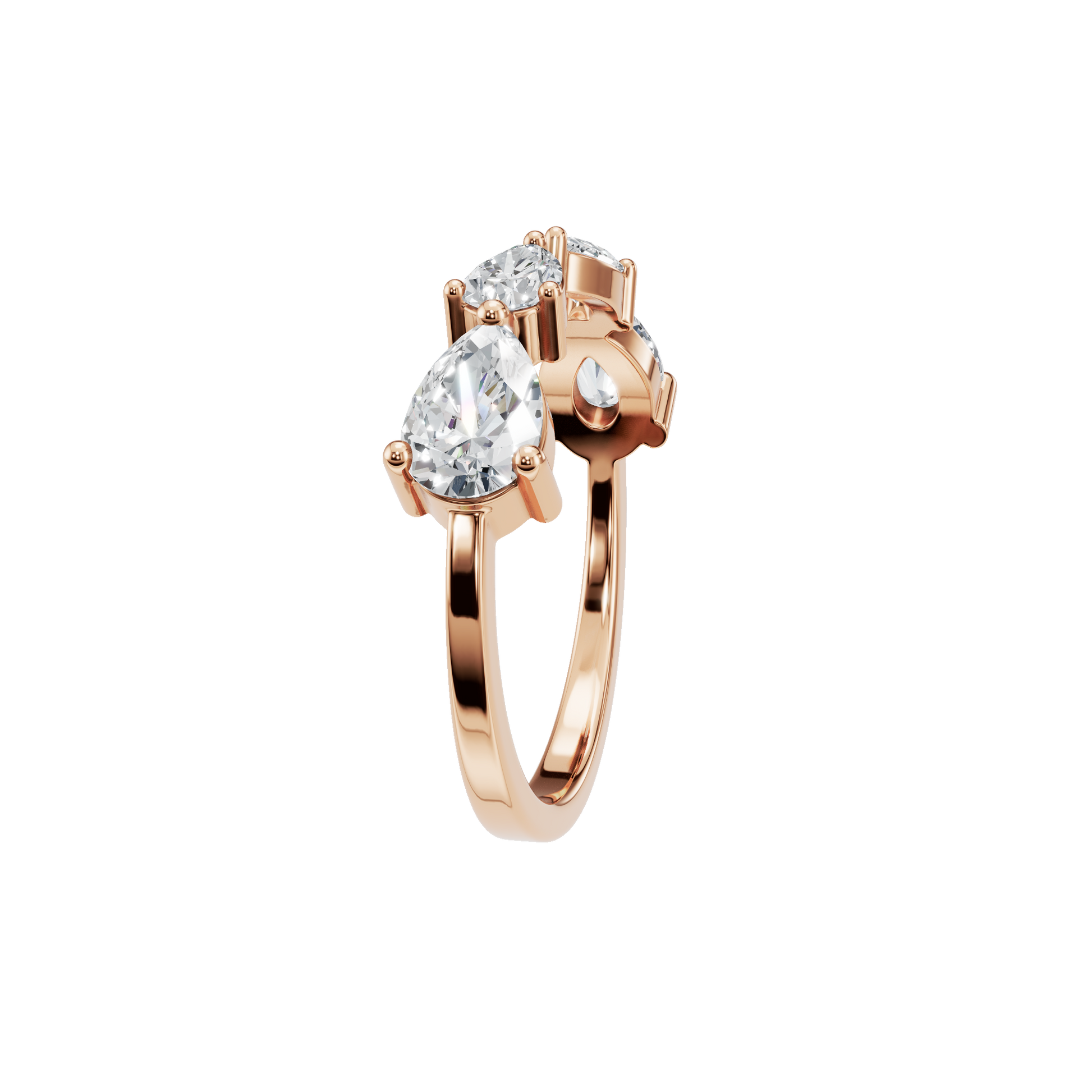1.06 CTW Princess Cut Diamond Ring – Sleek Trio Statement by AYA Fine Jewelry