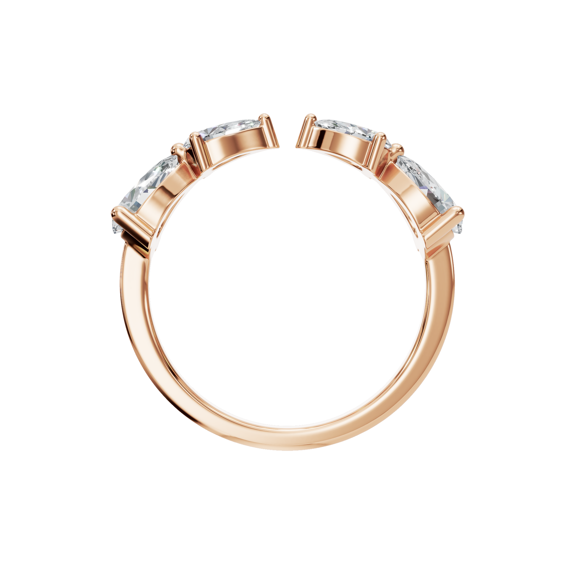 1.06 CTW Princess Cut Diamond Ring – Sleek Trio Statement by AYA Fine Jewelry