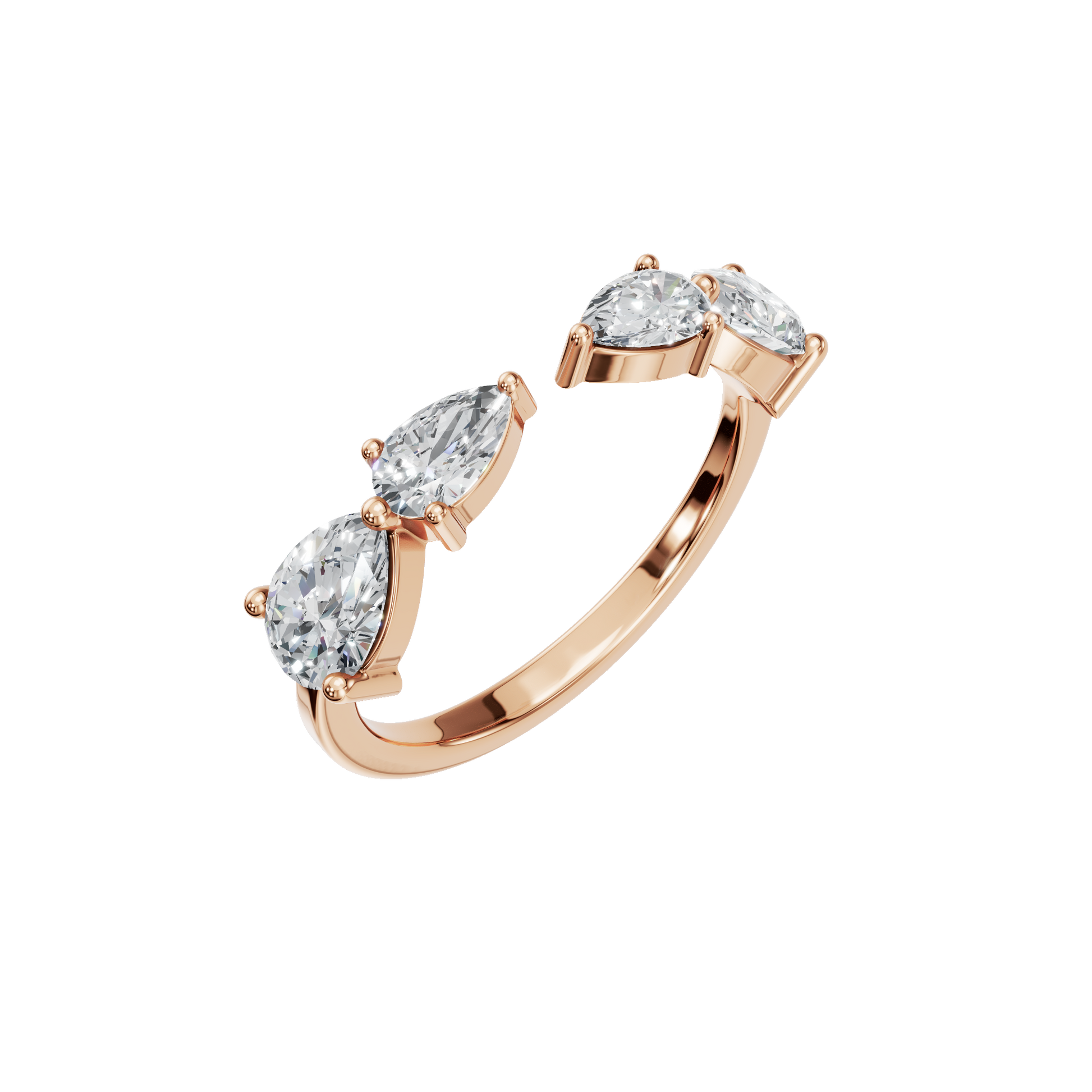 1.06 CTW Princess Cut Diamond Ring – Sleek Trio Statement by AYA Fine Jewelry