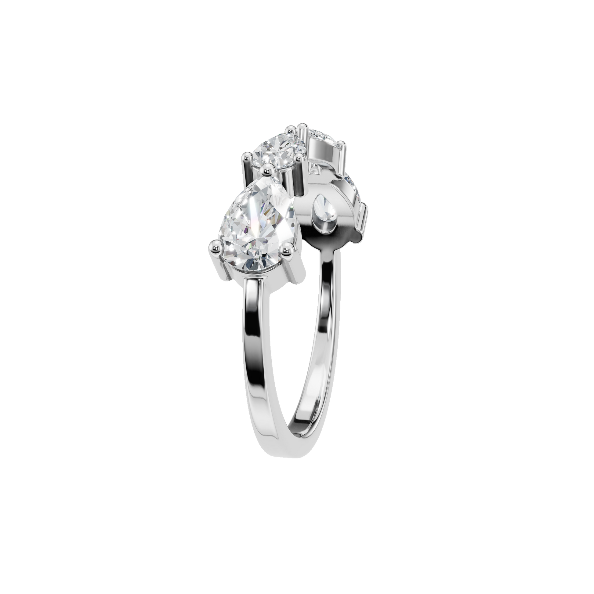 1.06 CTW Princess Cut Diamond Ring – Sleek Trio Statement by AYA Fine Jewelry