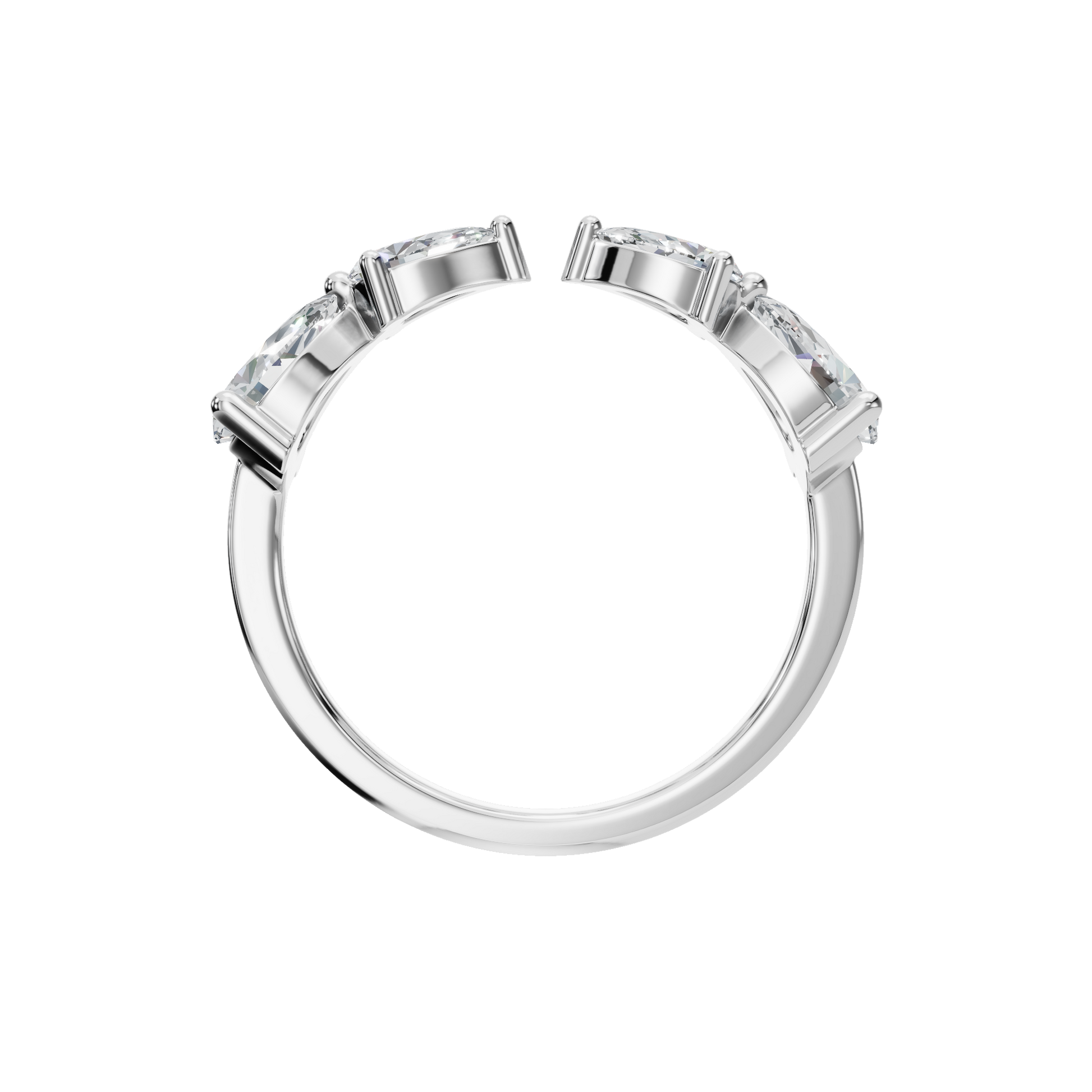 1.06 CTW Princess Cut Diamond Ring – Sleek Trio Statement by AYA Fine Jewelry