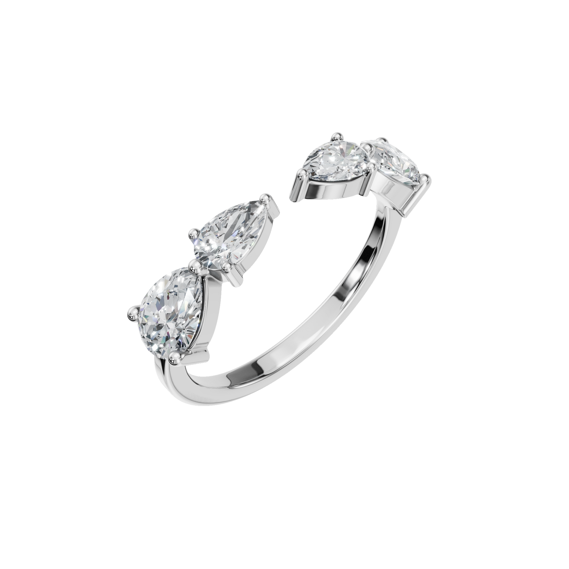 1.06 CTW Princess Cut Diamond Ring – Sleek Trio Statement by AYA Fine Jewelry