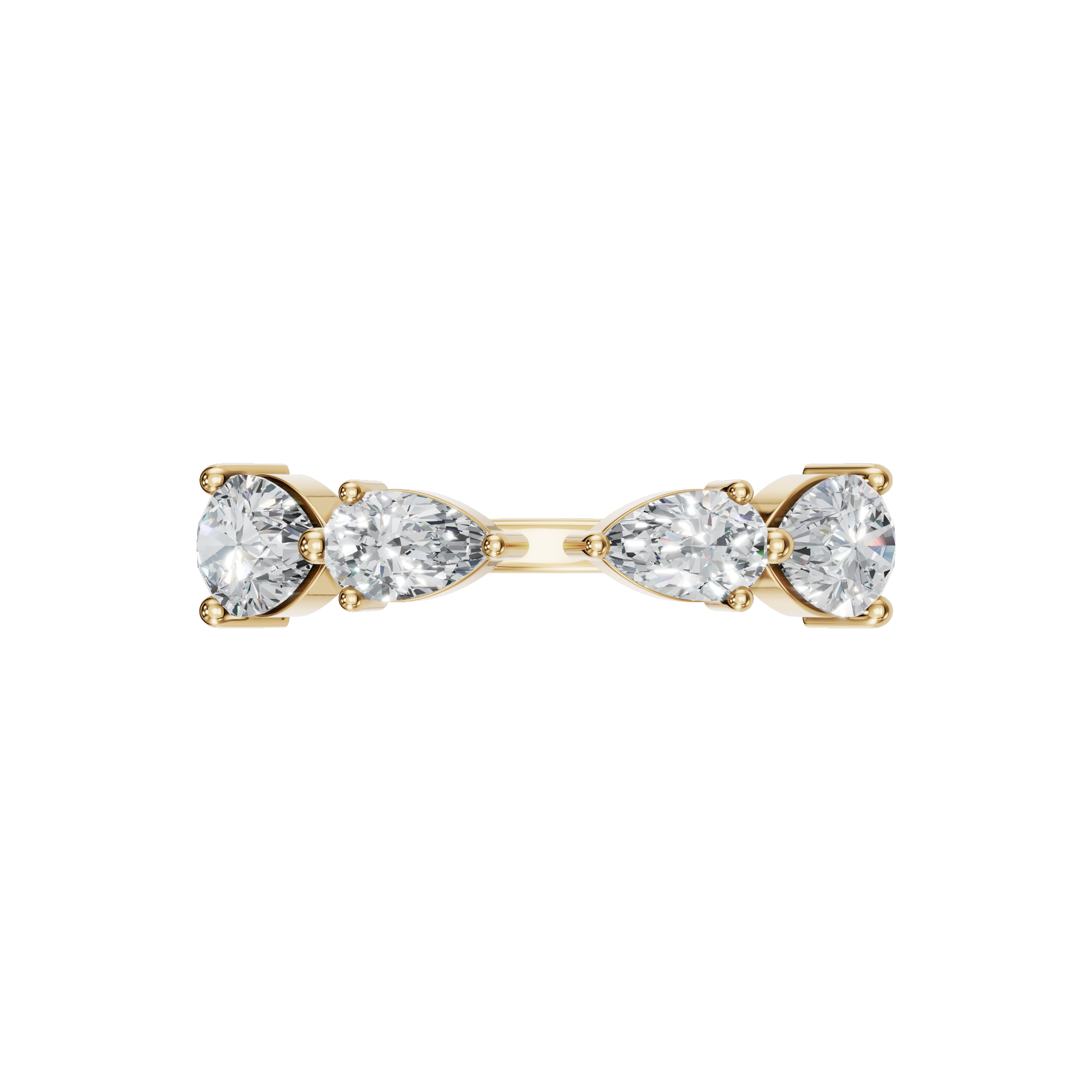 1.06 CTW Pear Cut Diamond Ring in 14K Yellow Gold