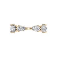 Pear Cut Lab Grown Diamond Ring in Gold