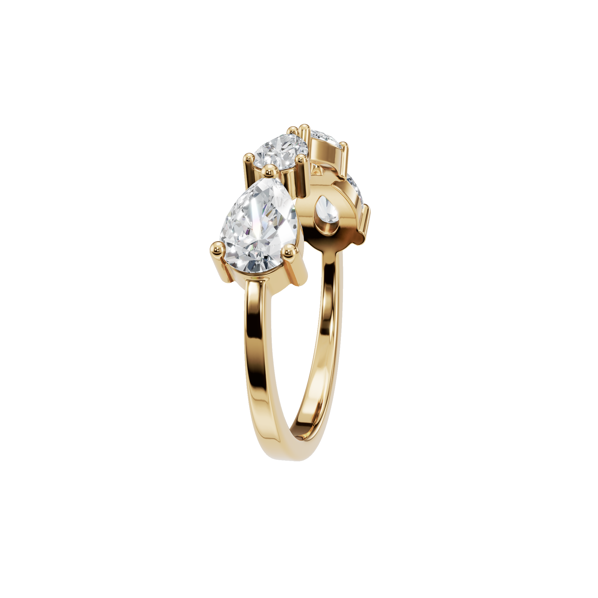 1.06 CTW Pear Cut Diamond Ring in 14K Yellow Gold