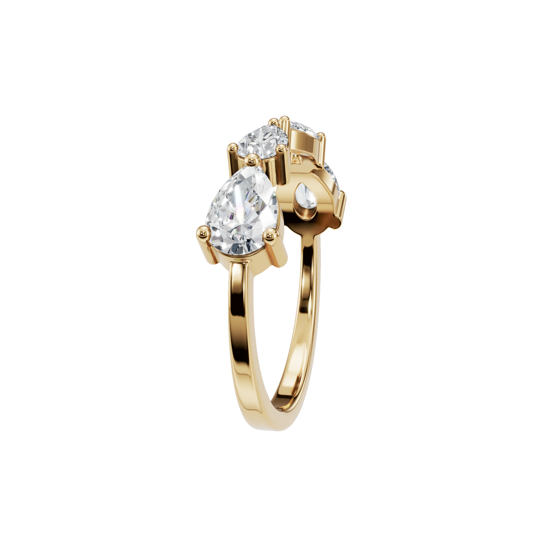 1.06 CTW Princess Cut Diamond Ring – Sleek Trio Statement by AYA Fine Jewelry