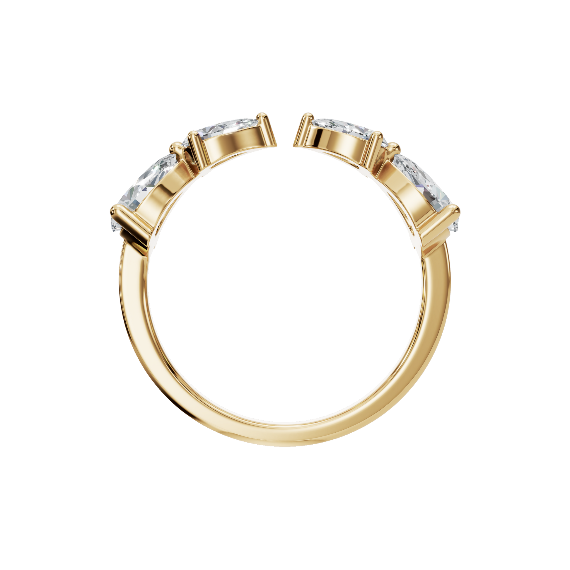 1.06 CTW Princess Cut Diamond Ring – Sleek Trio Statement by AYA Fine Jewelry
