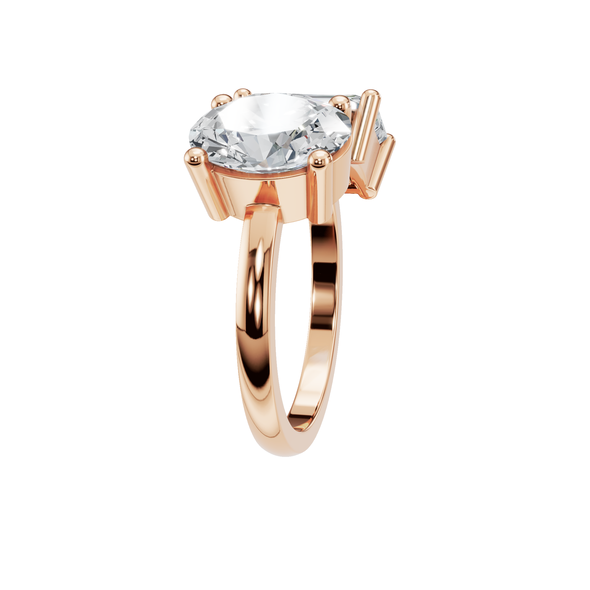 Two Stone Lab Diamond Engagement Ring